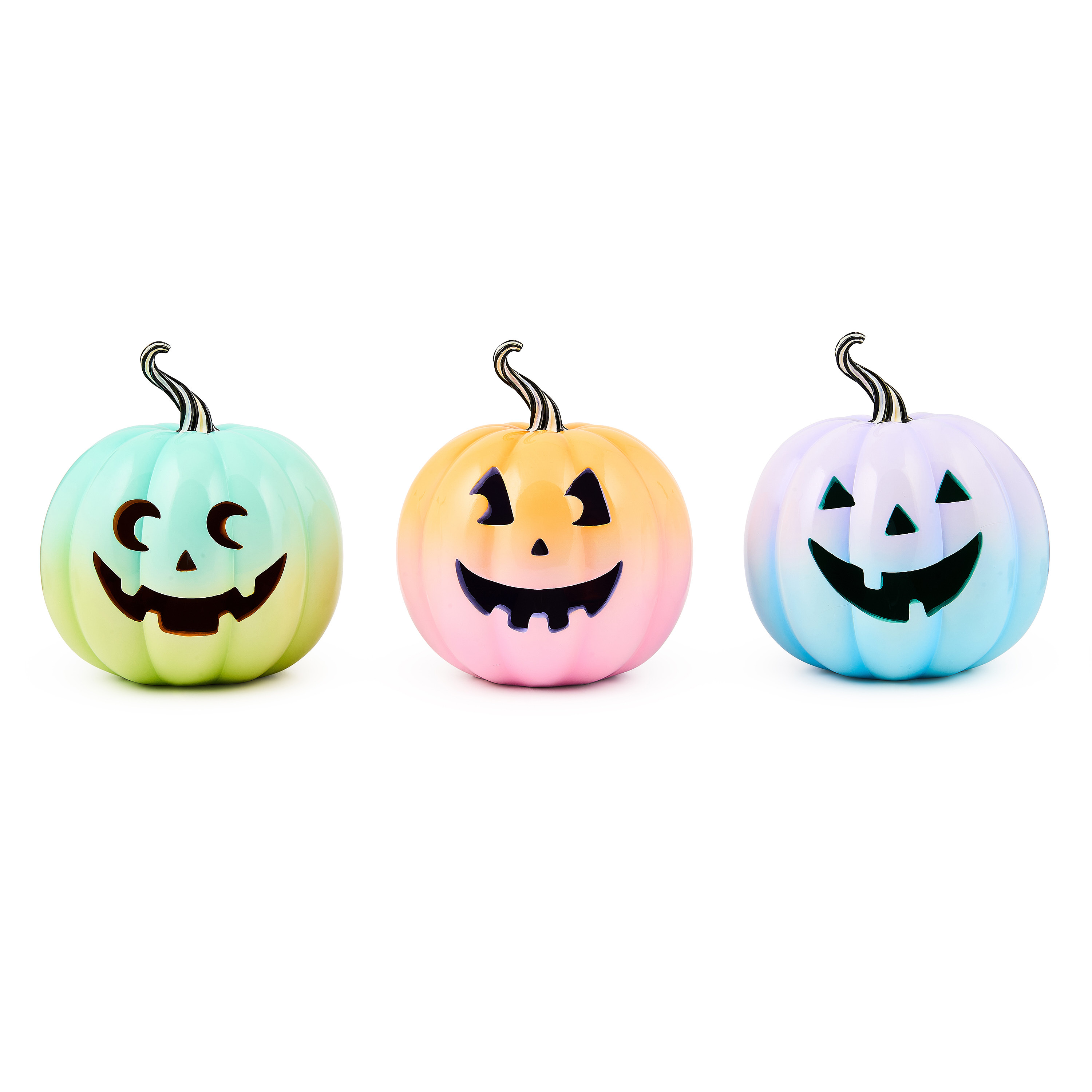 Trick or Treat Illuminated Jack O' Lanterns, Set of 3