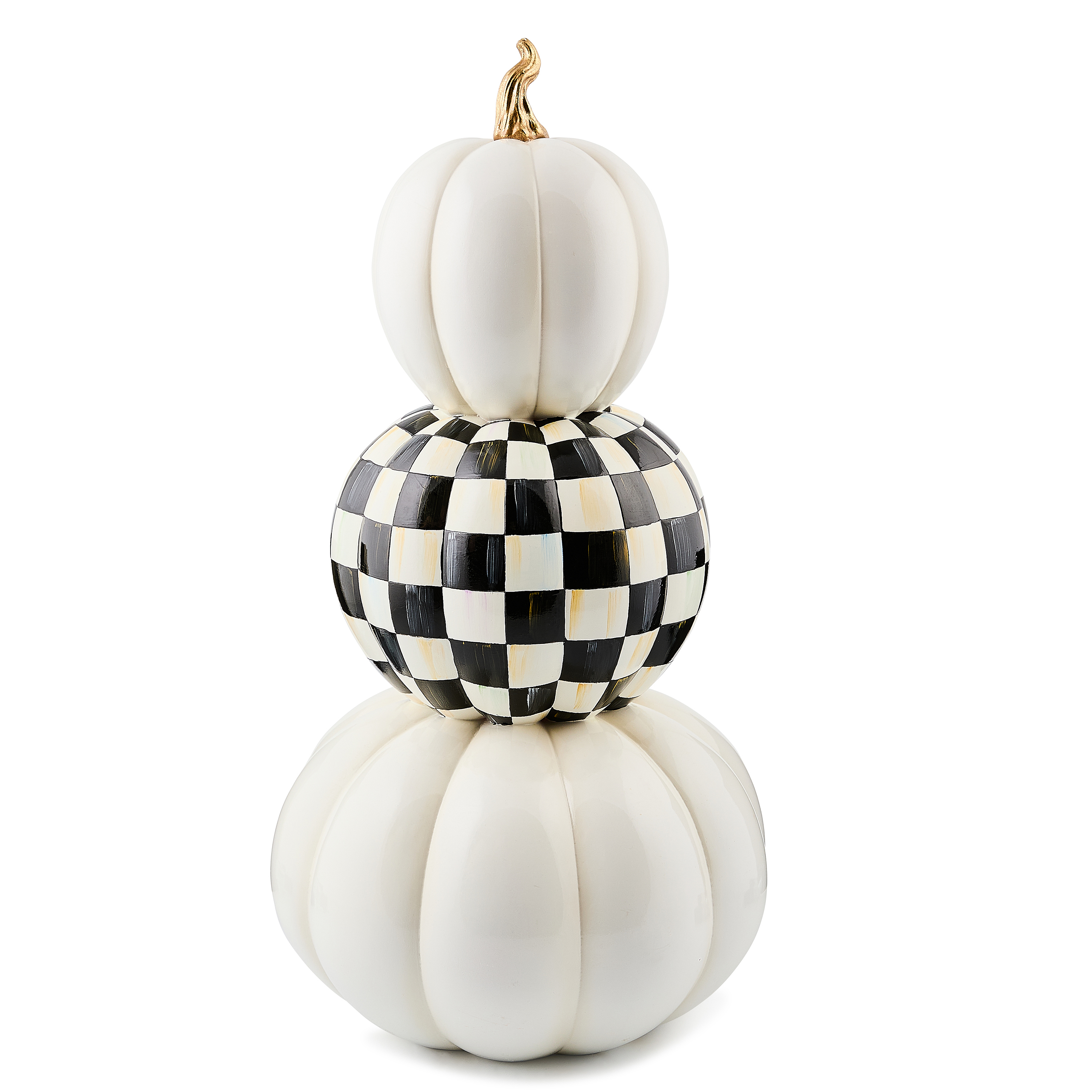 Courtly Check Stacked Illuminated Pumpkins