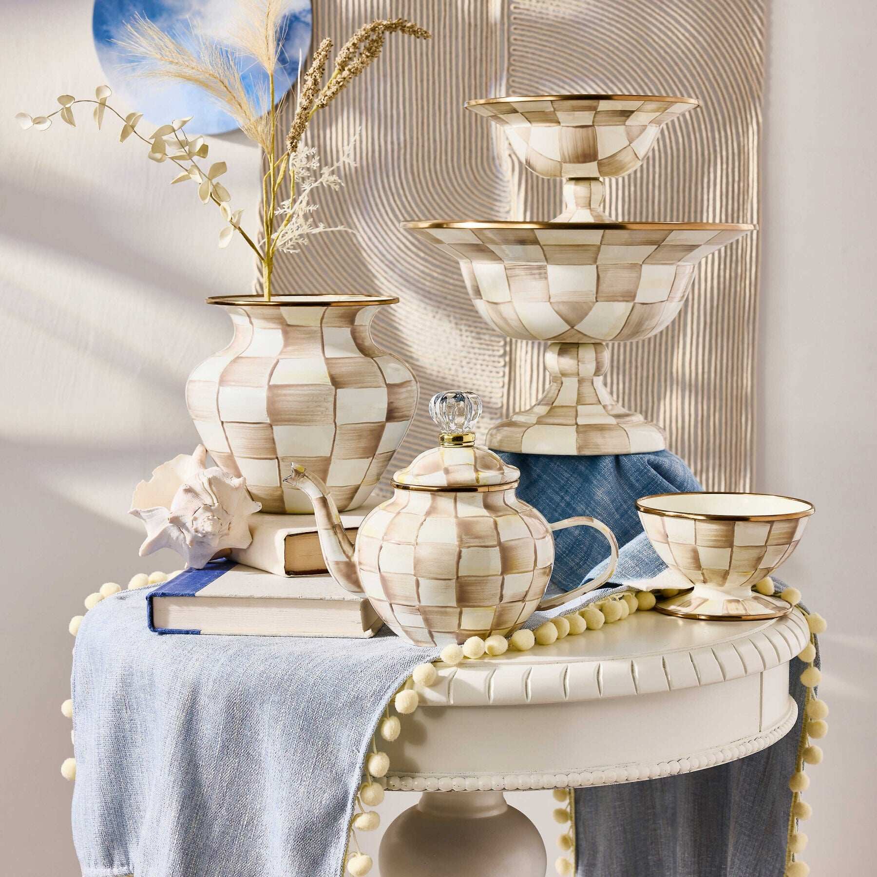 Mocha Check Small Compote by MacKenzie-Childs