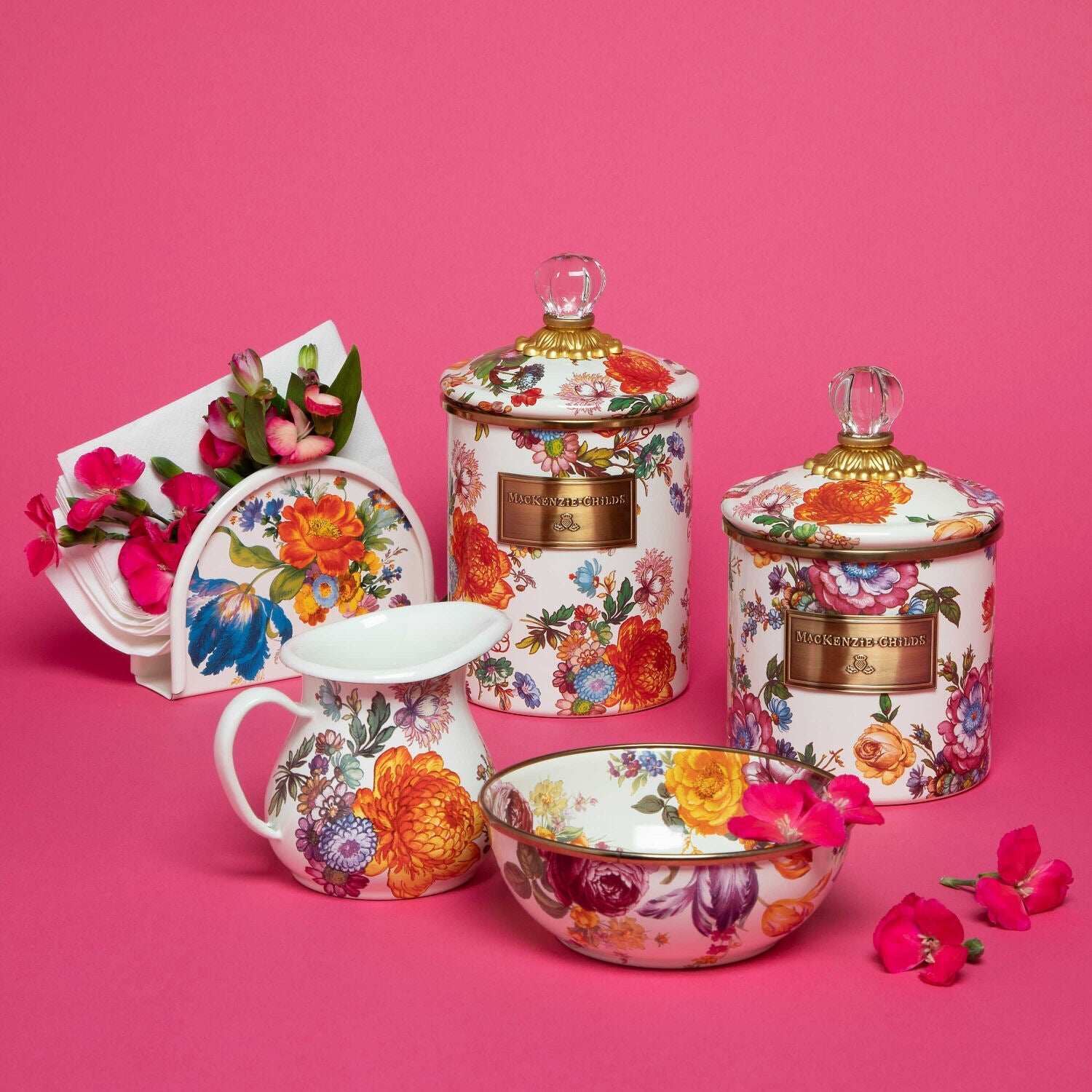 Flower Market Napkin Holder - White