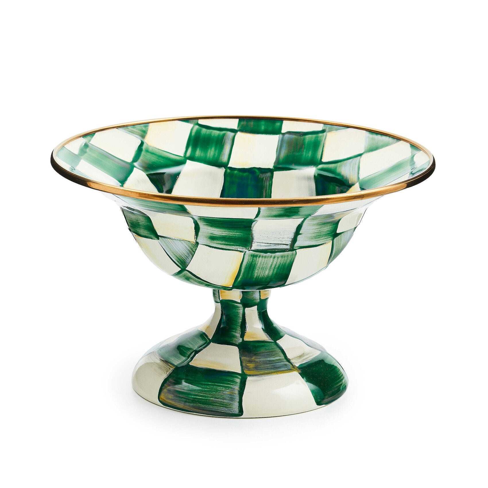 Emerald Check Small Compote by MacKenzie-Childs