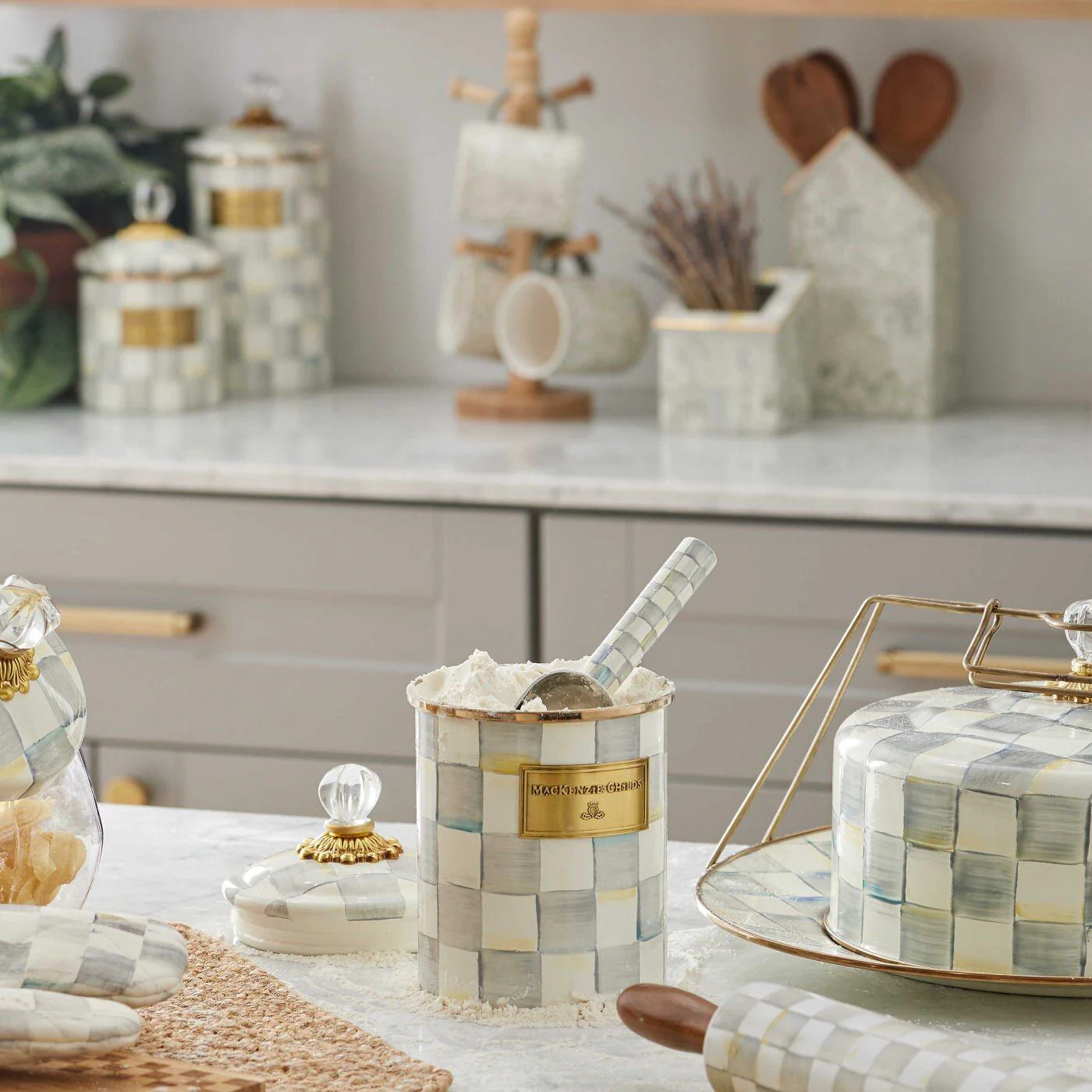 Sterling Check Small Scoop