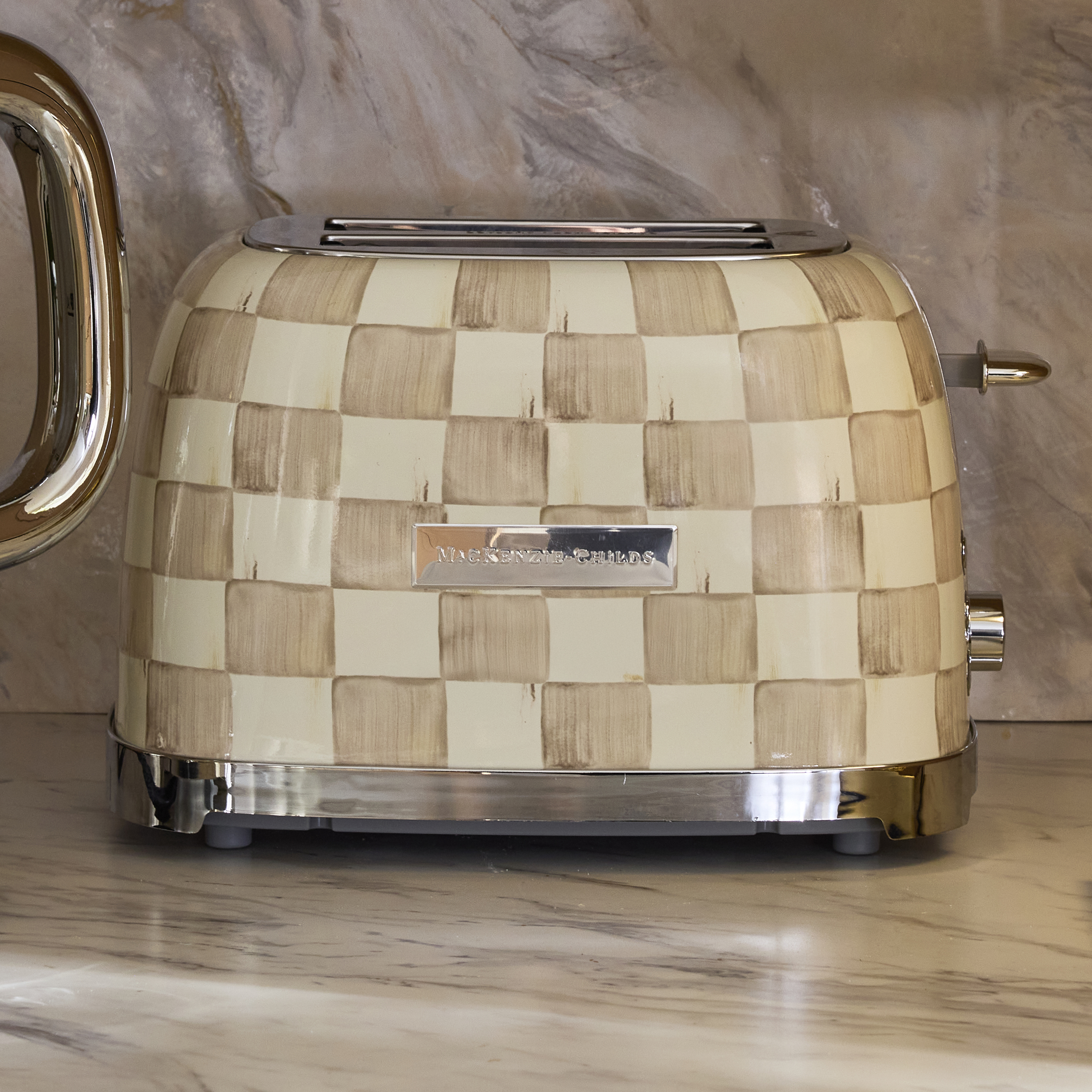 Mocha Check 2-Slice Toaster