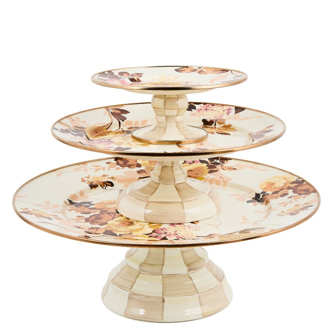 Wild Rose White Small Pedestal Platter