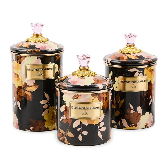 Wild Rose Brown Large Canister