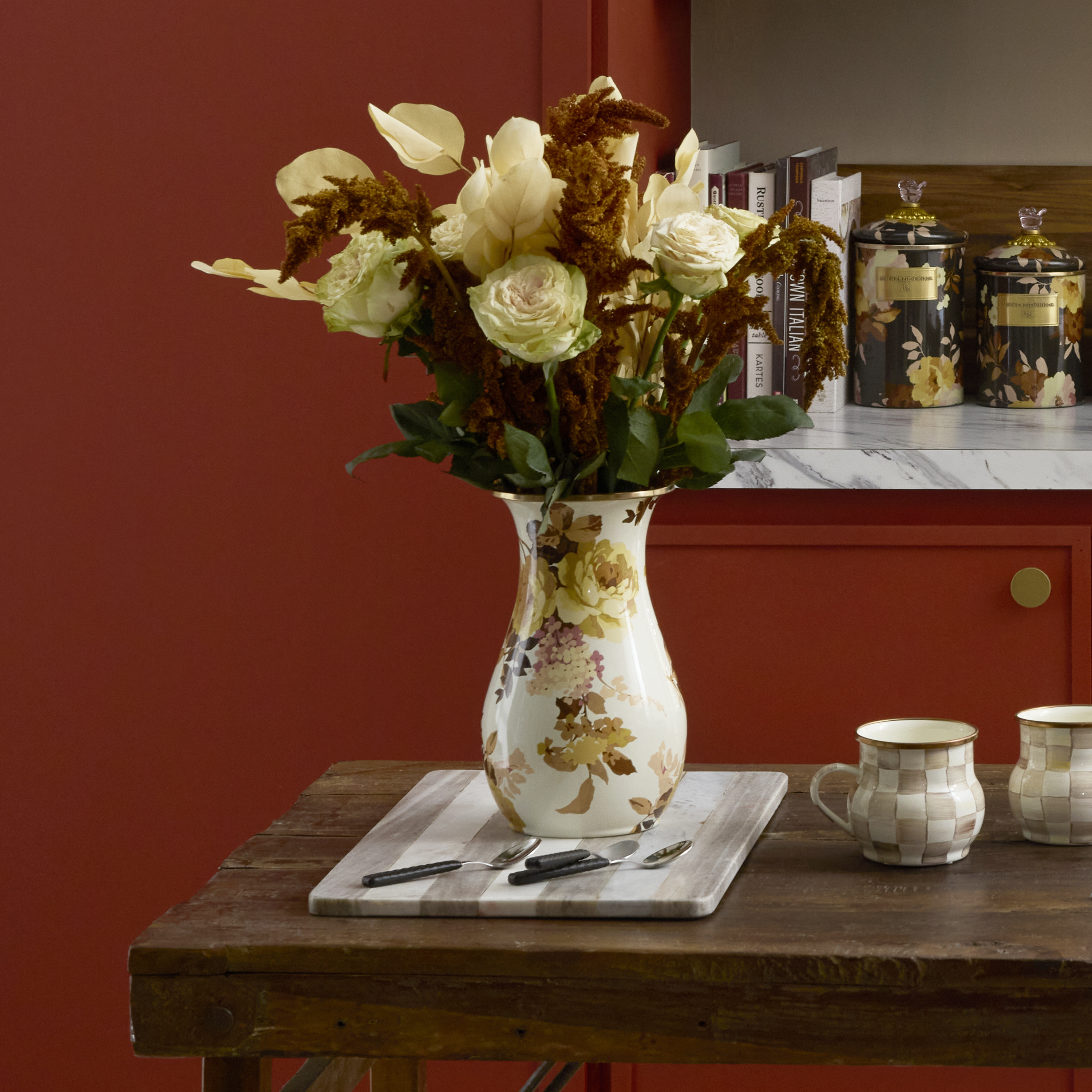 Wild Rose White Tall Vase