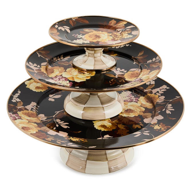 Wild Rose Brown Mini Pedestal Platter