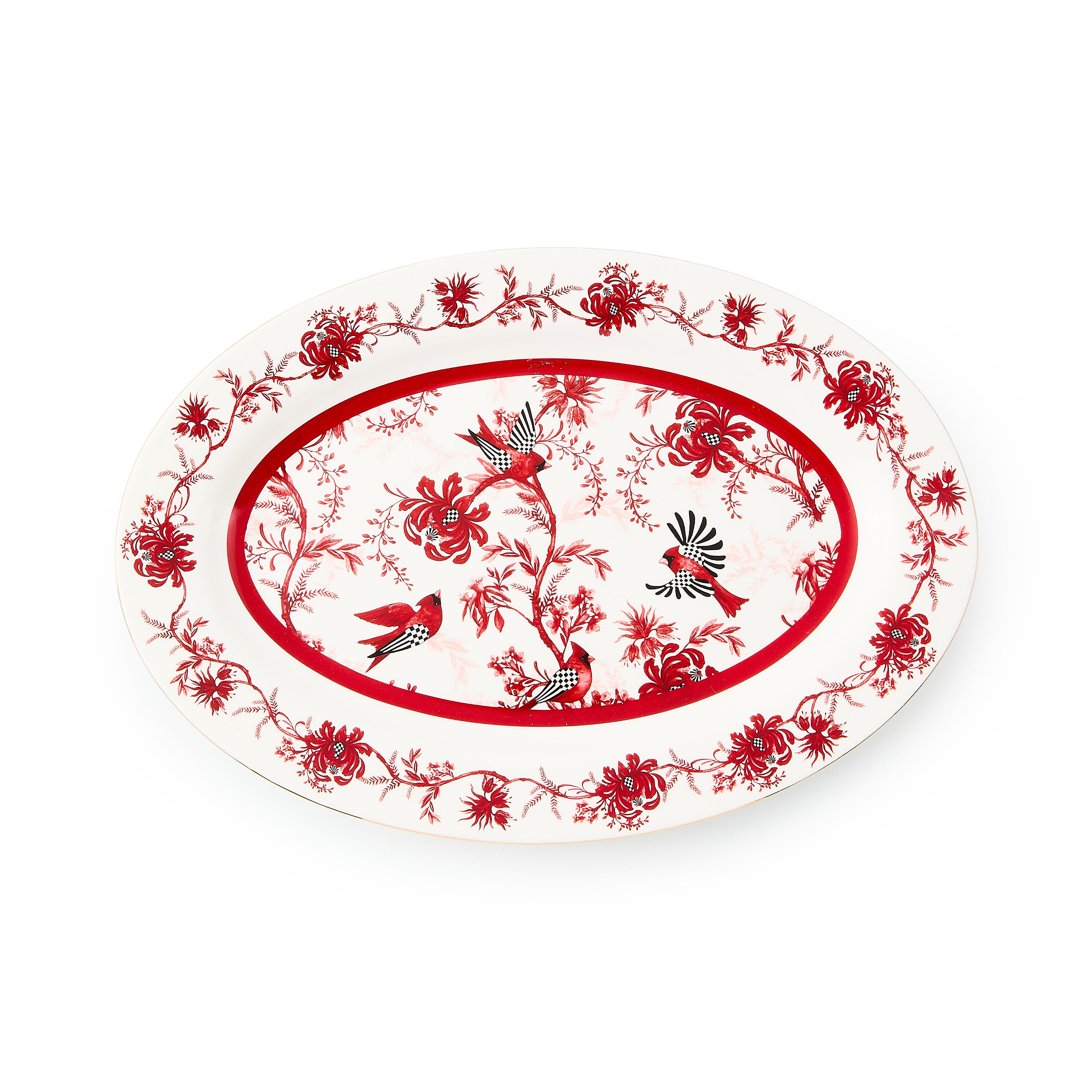 Cardinal Toile Oval Platter