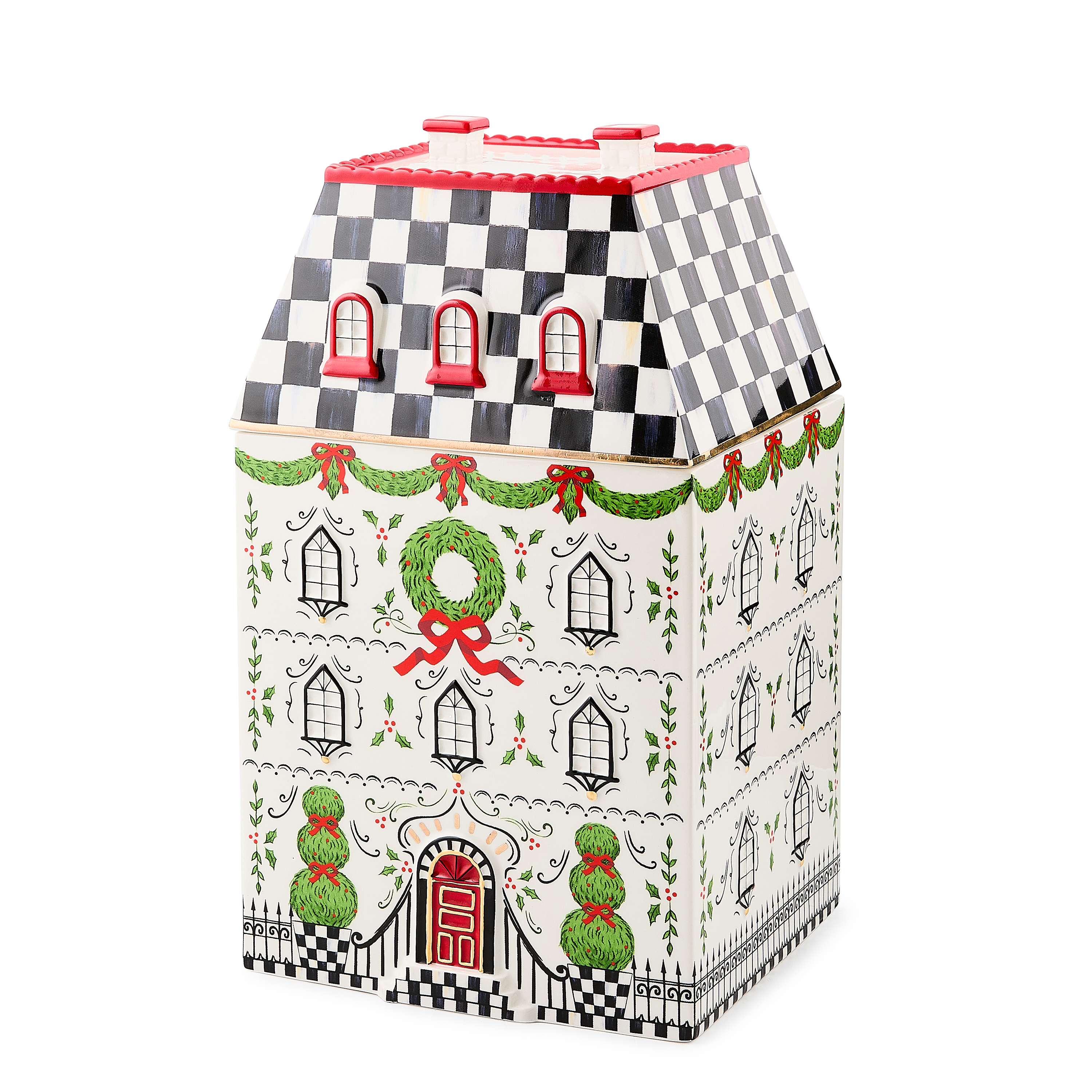 Holly Village Cookie Jar