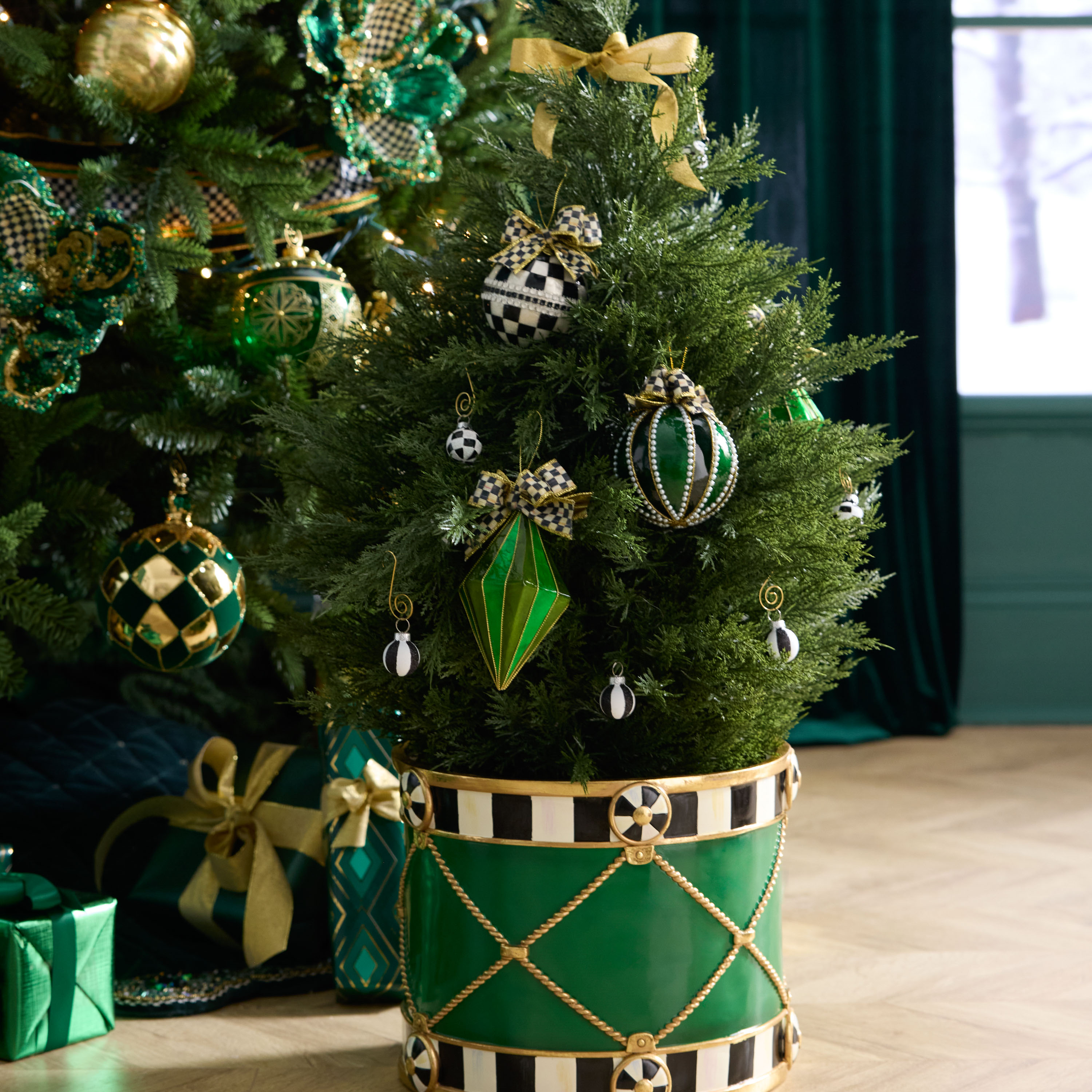 Emerald Luxe Crown Jumbo Glass Ball Ornament