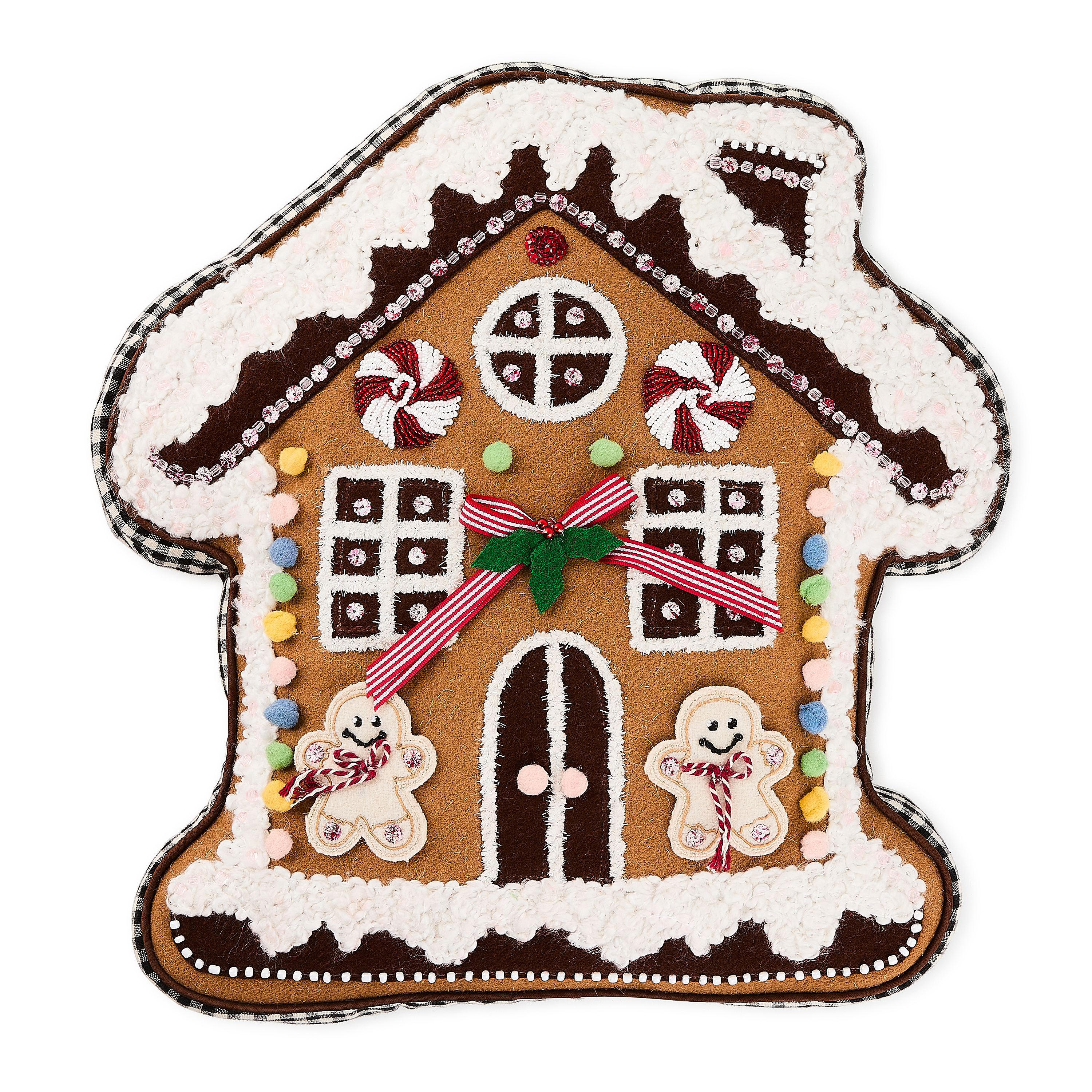 Gingerbread House Shaped Throw Pillow