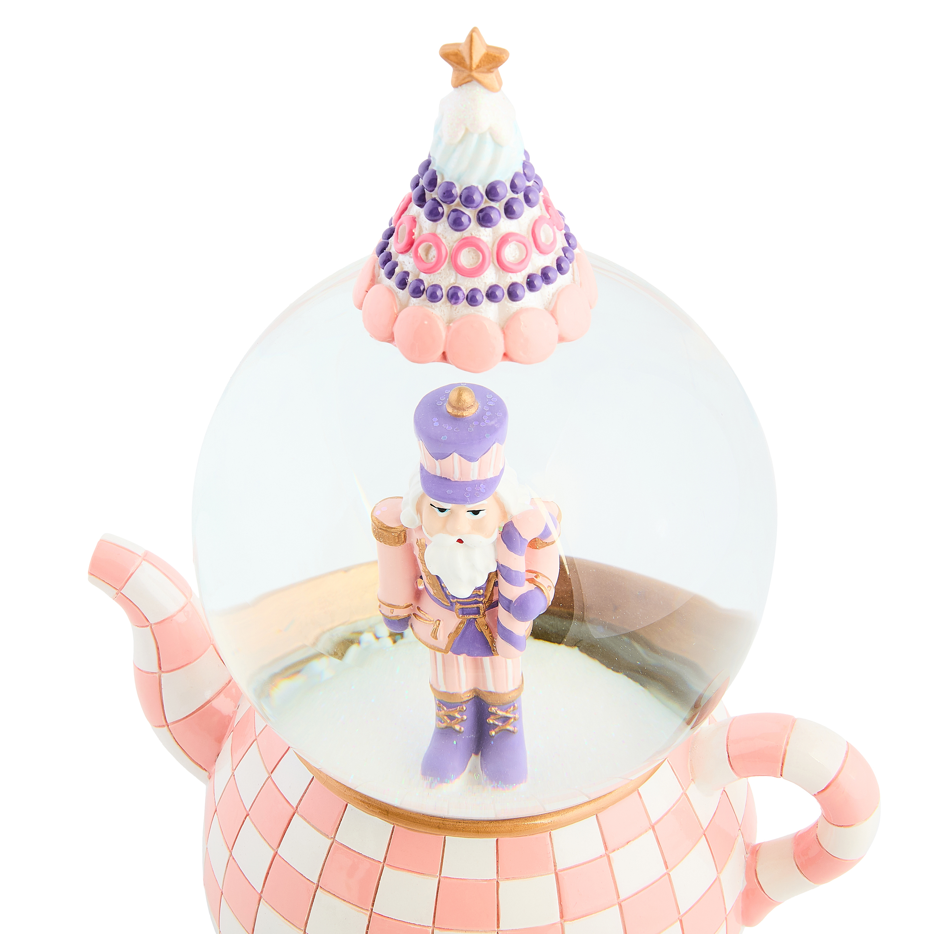 Rosy Check Teapot Snow Globe