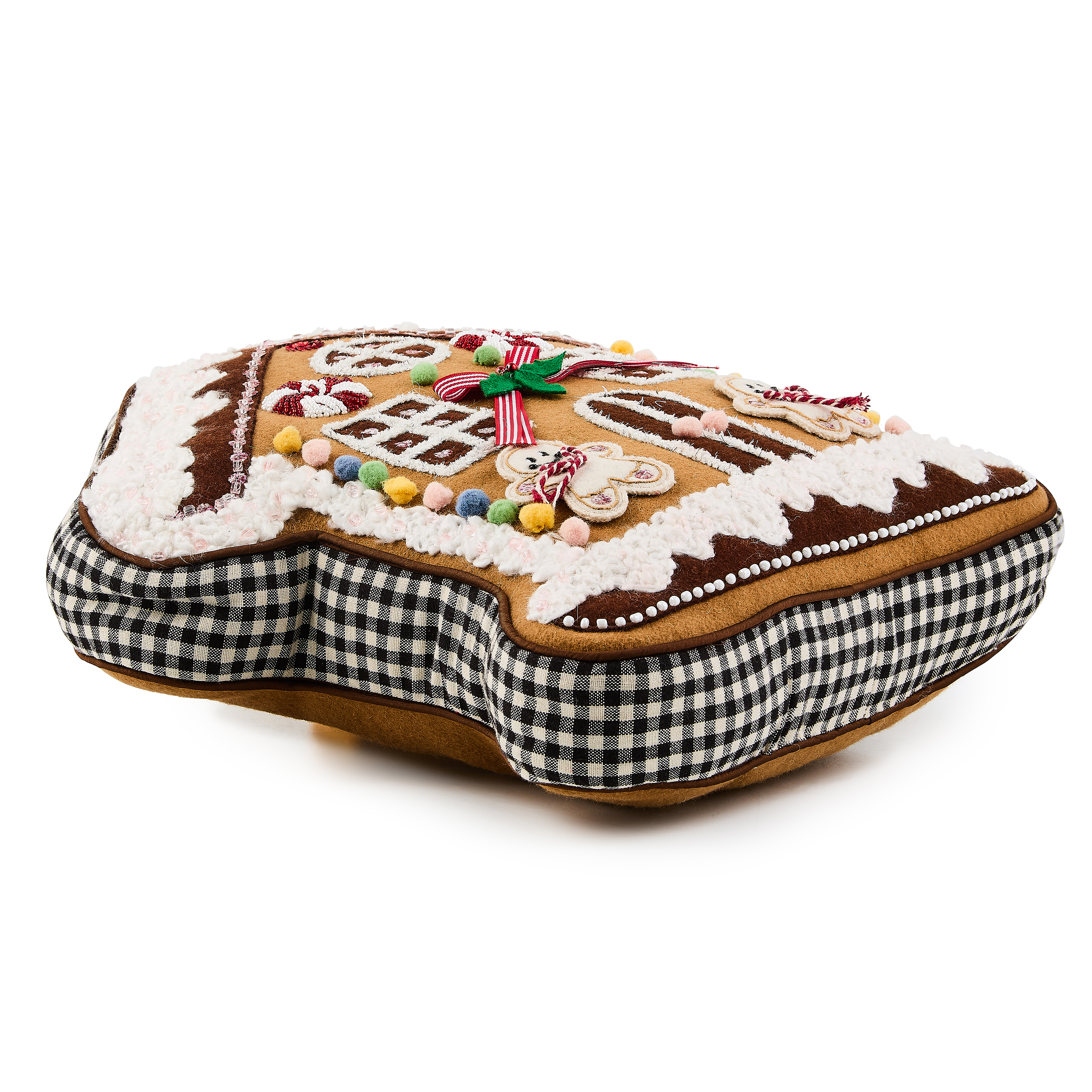 Gingerbread House Shaped Throw Pillow