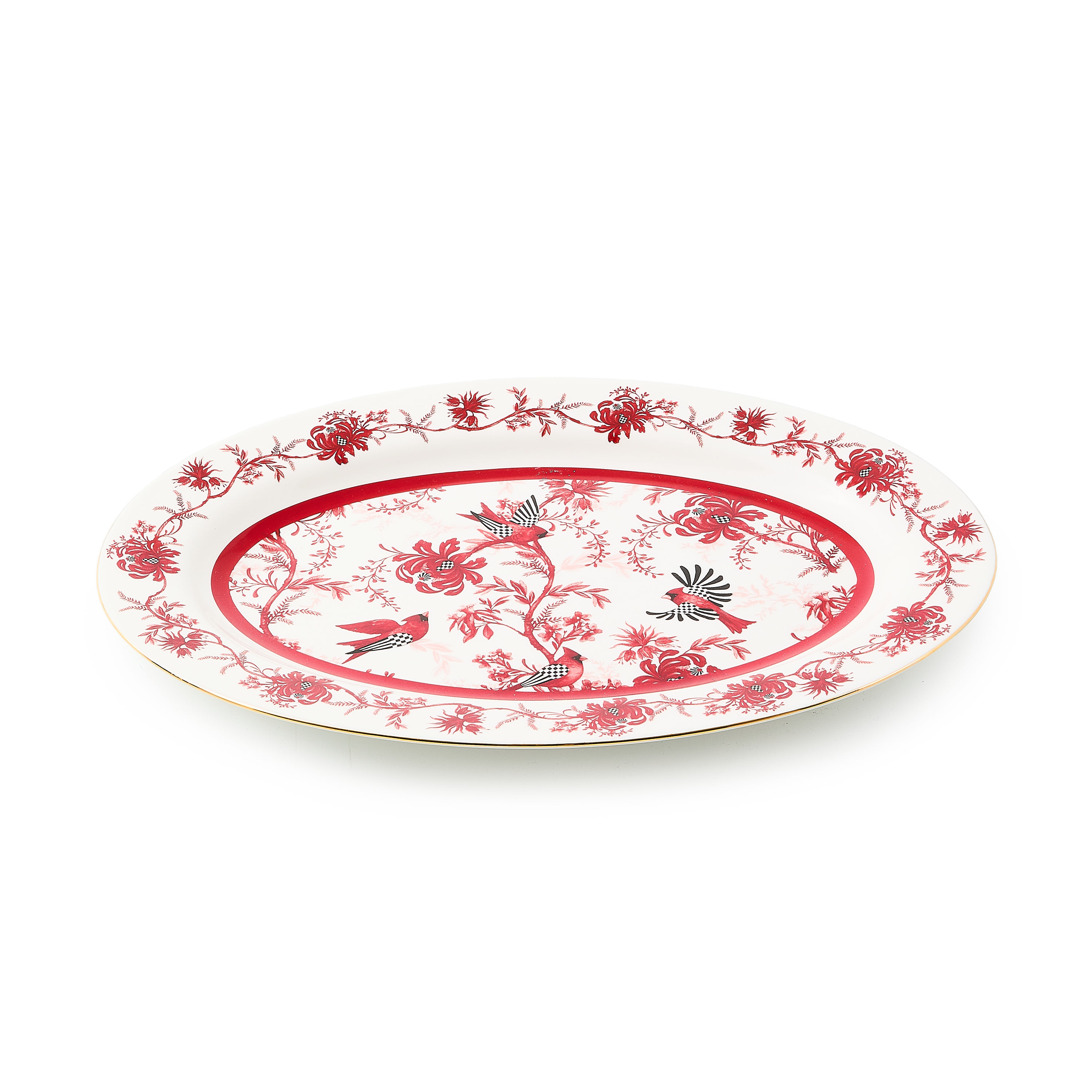 Cardinal Toile Oval Platter