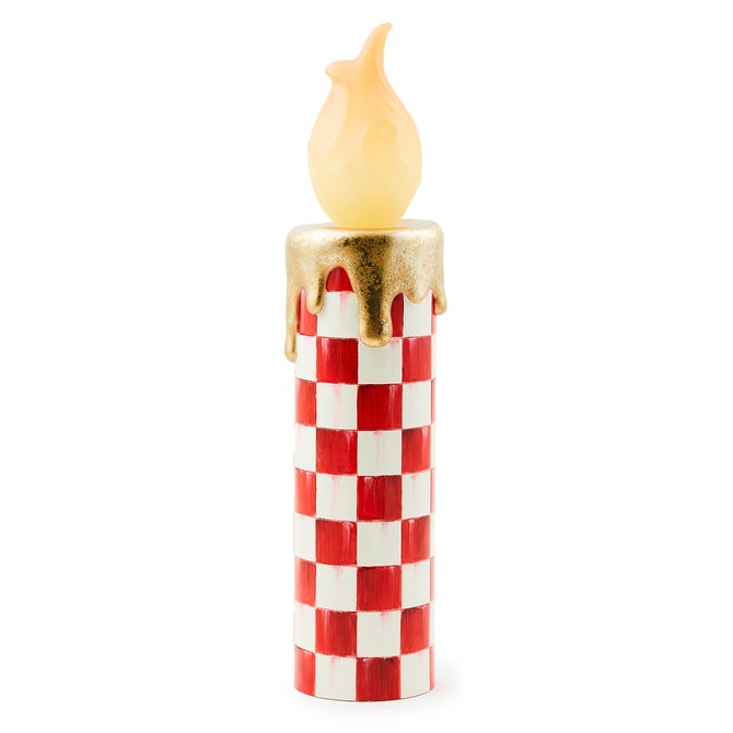 Cozy Christmas Illuminated Red Check Melting Candle