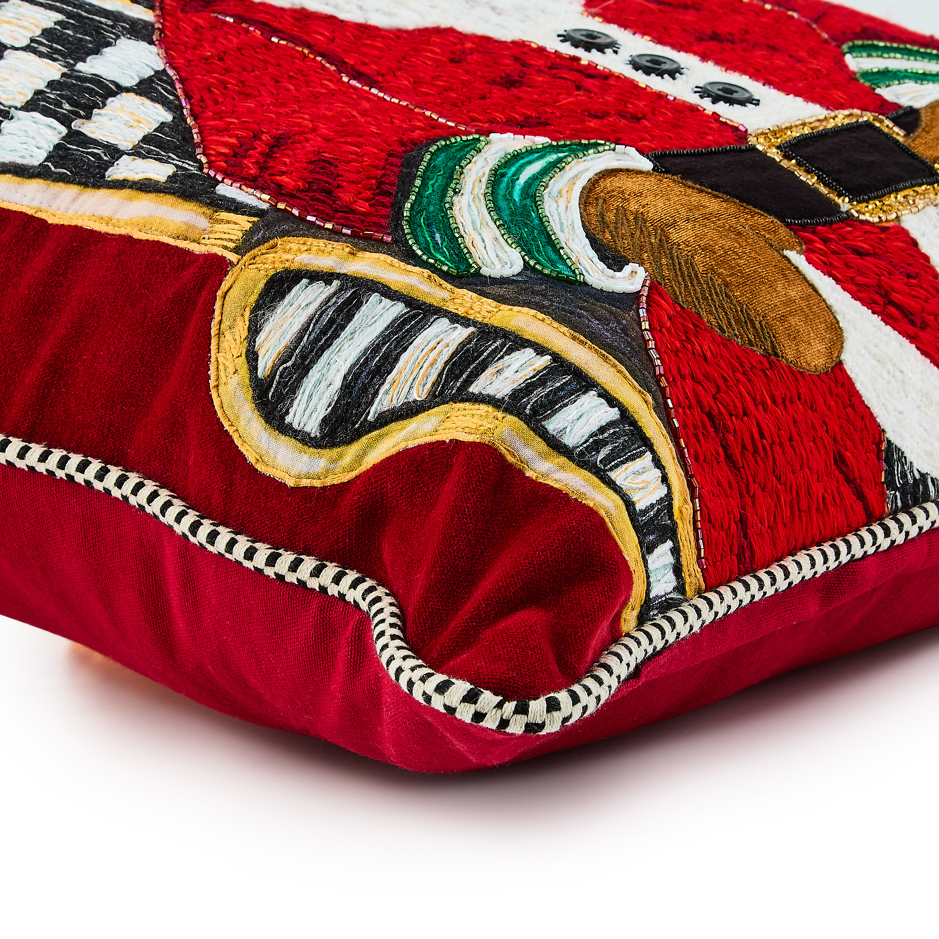 Holiday Black Santa Throw Pillow