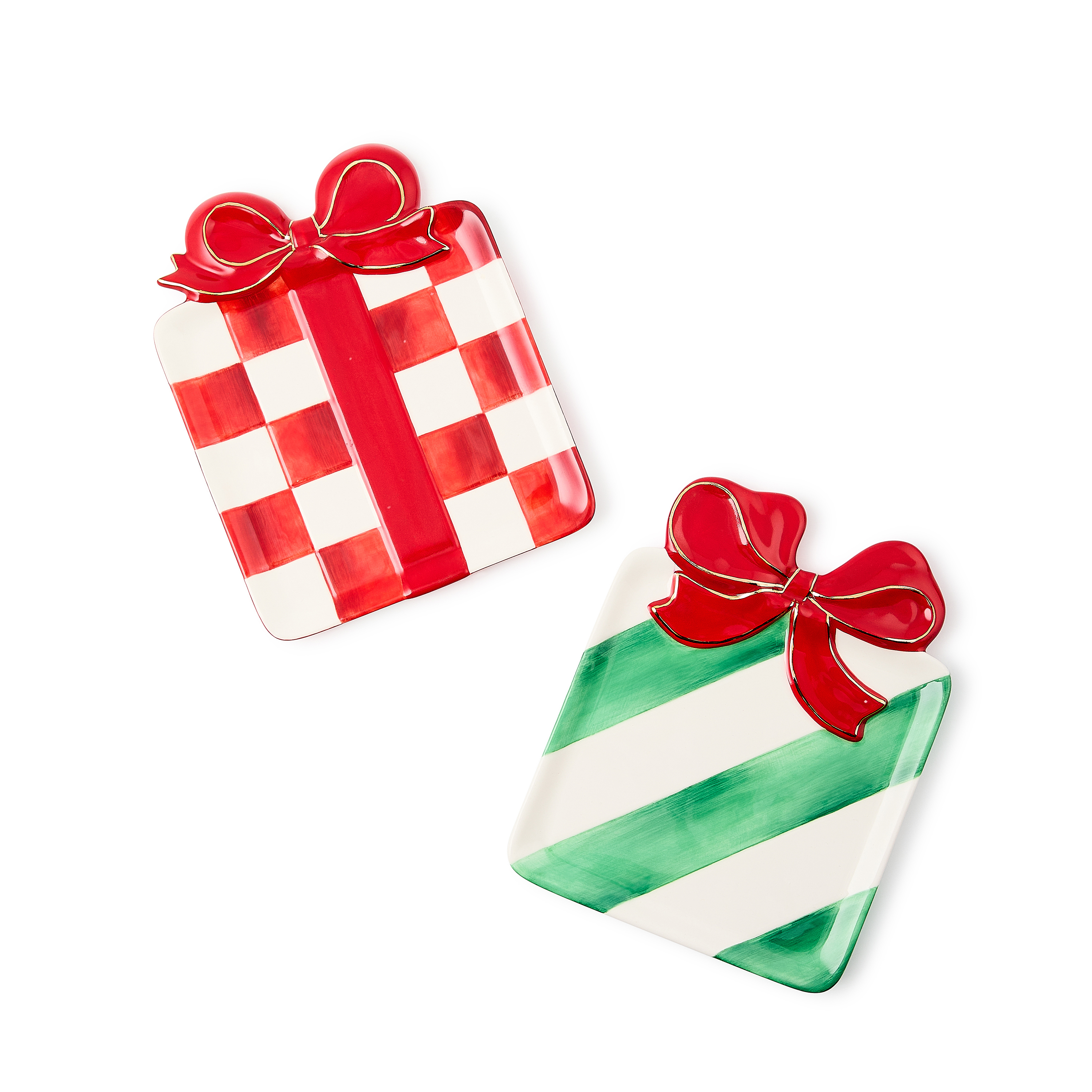 Check It Out Ceramic Dessert Plates, Set of 2