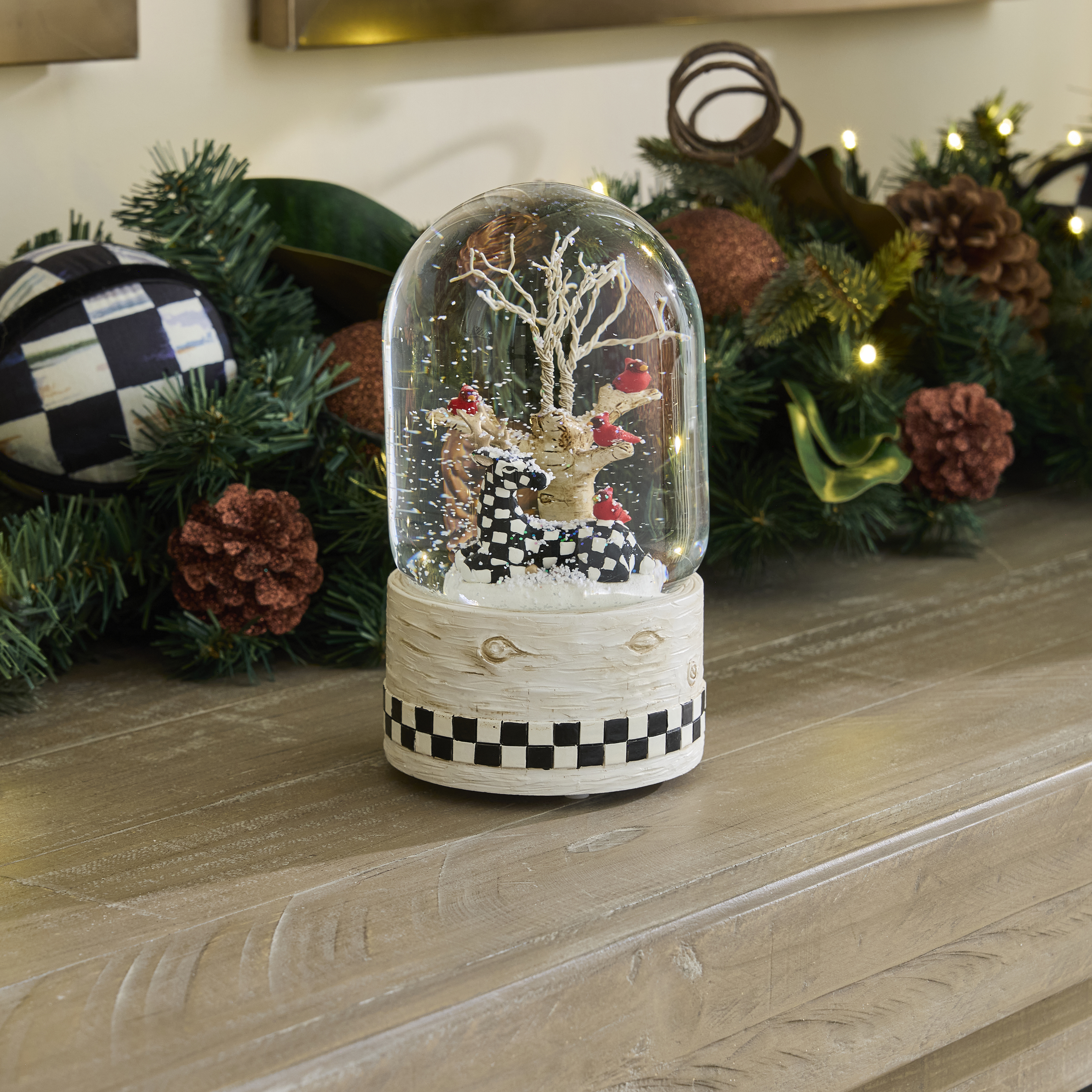Farmhouse Deer Snow Globe