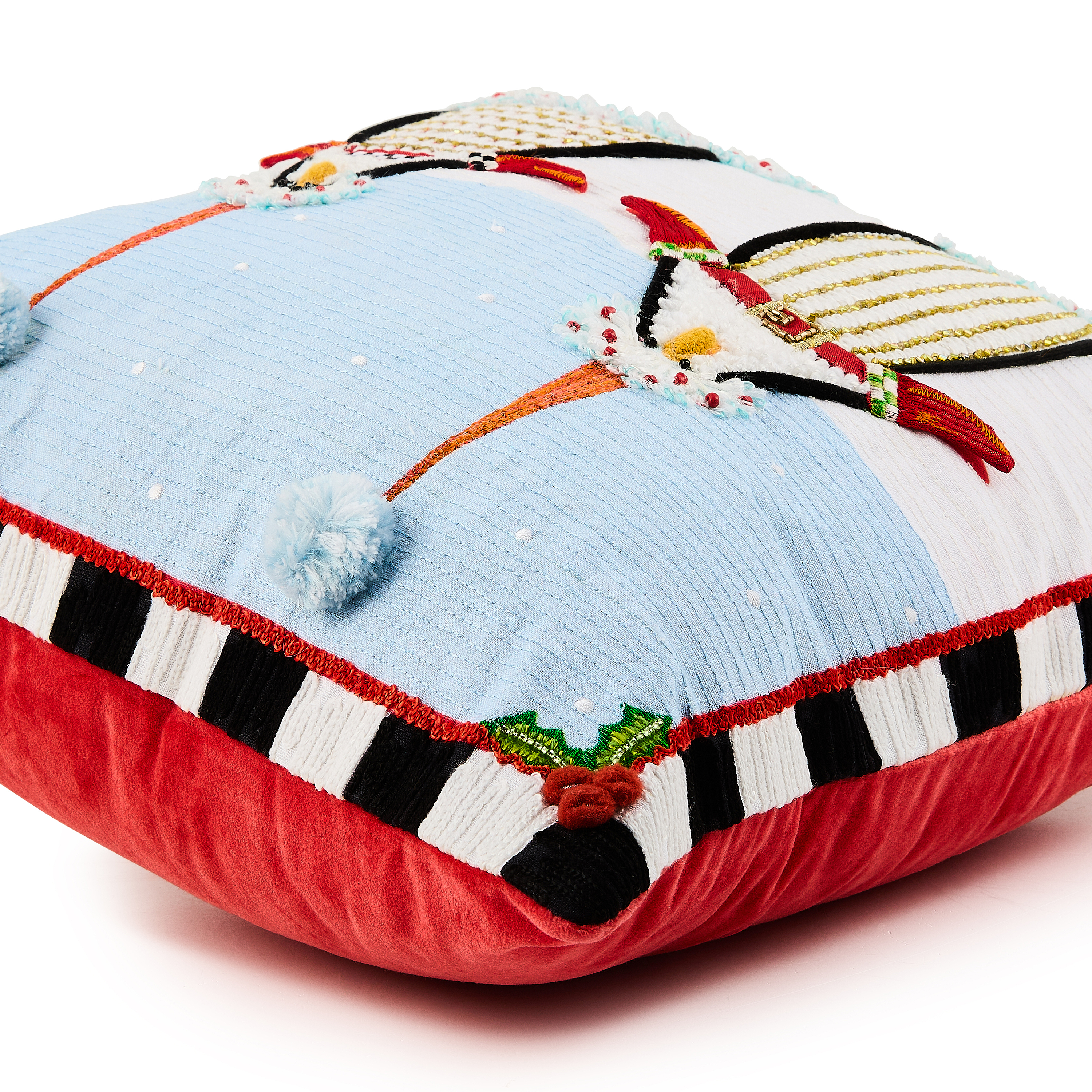 Patience Brewster Santa Penguins Throw Pillow