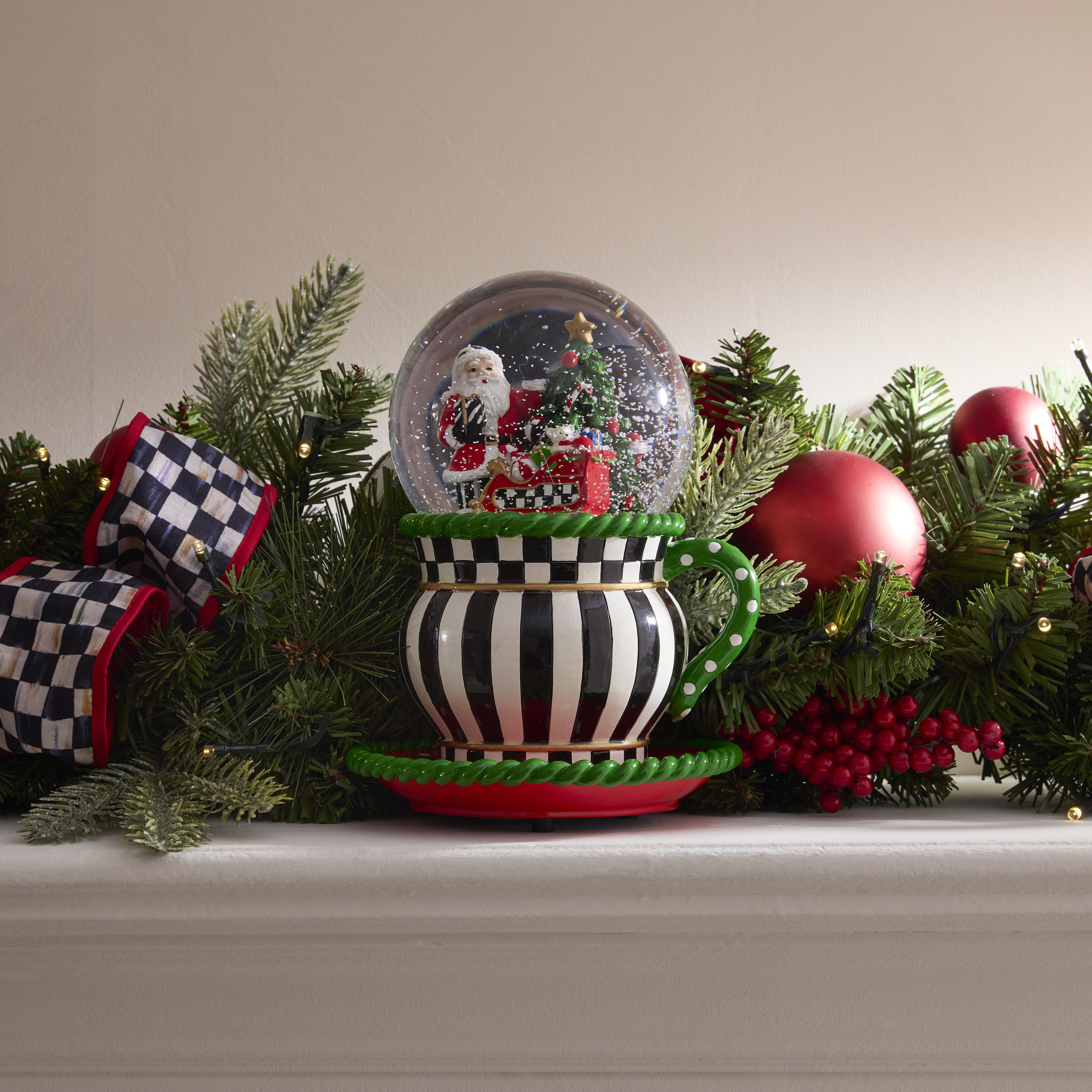 Check It Out Teacup Snow Globe