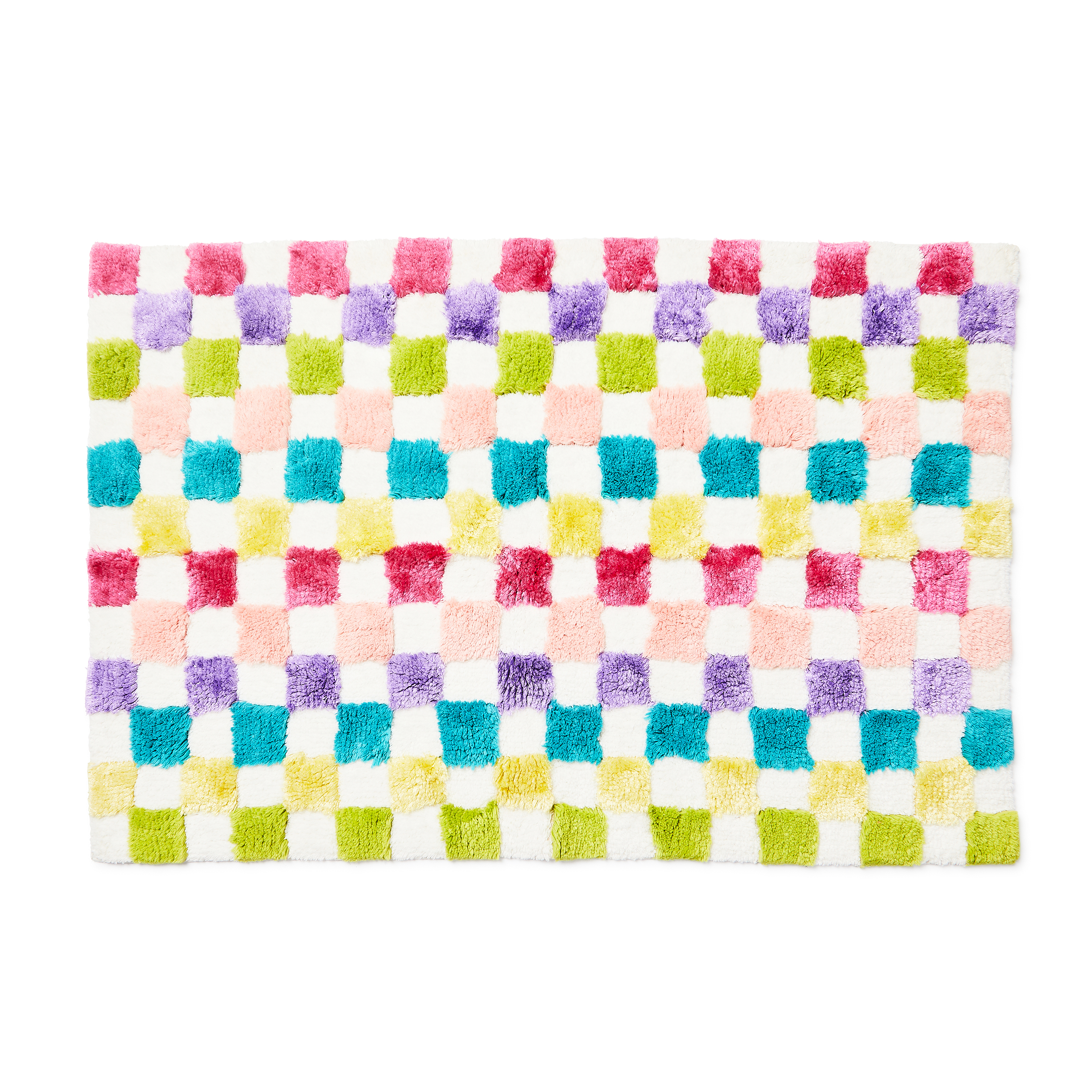 Rainbow Micro Check Bath Rug