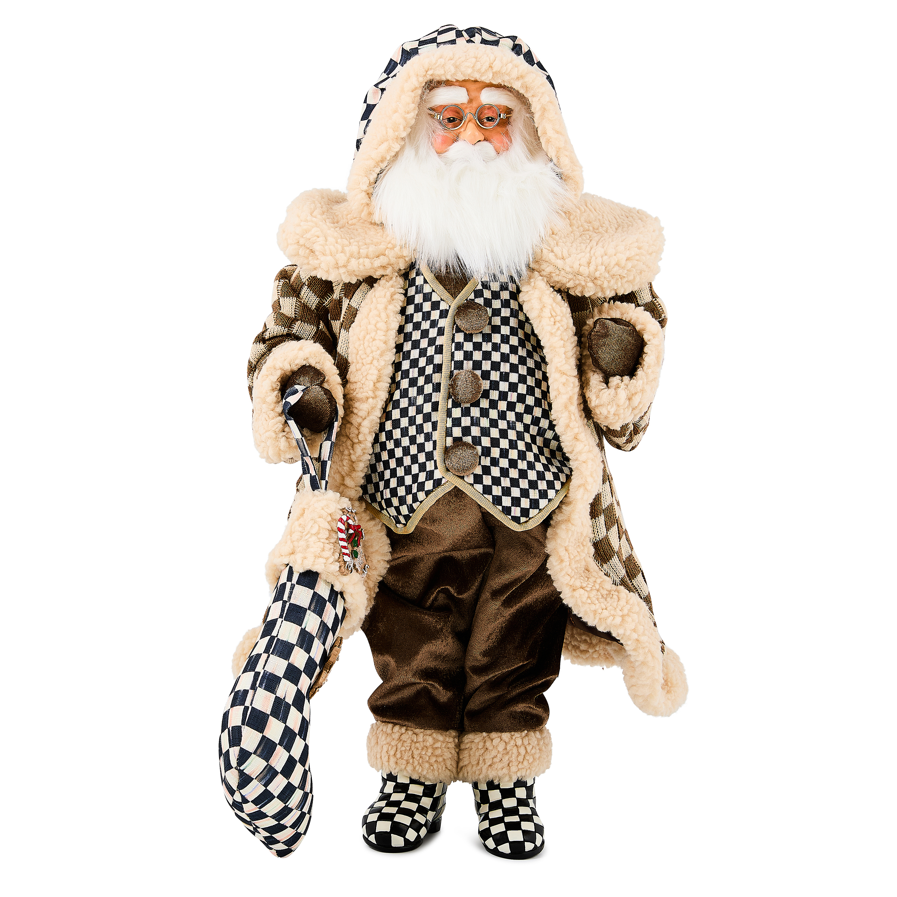 Gingerbread Fabric Santa