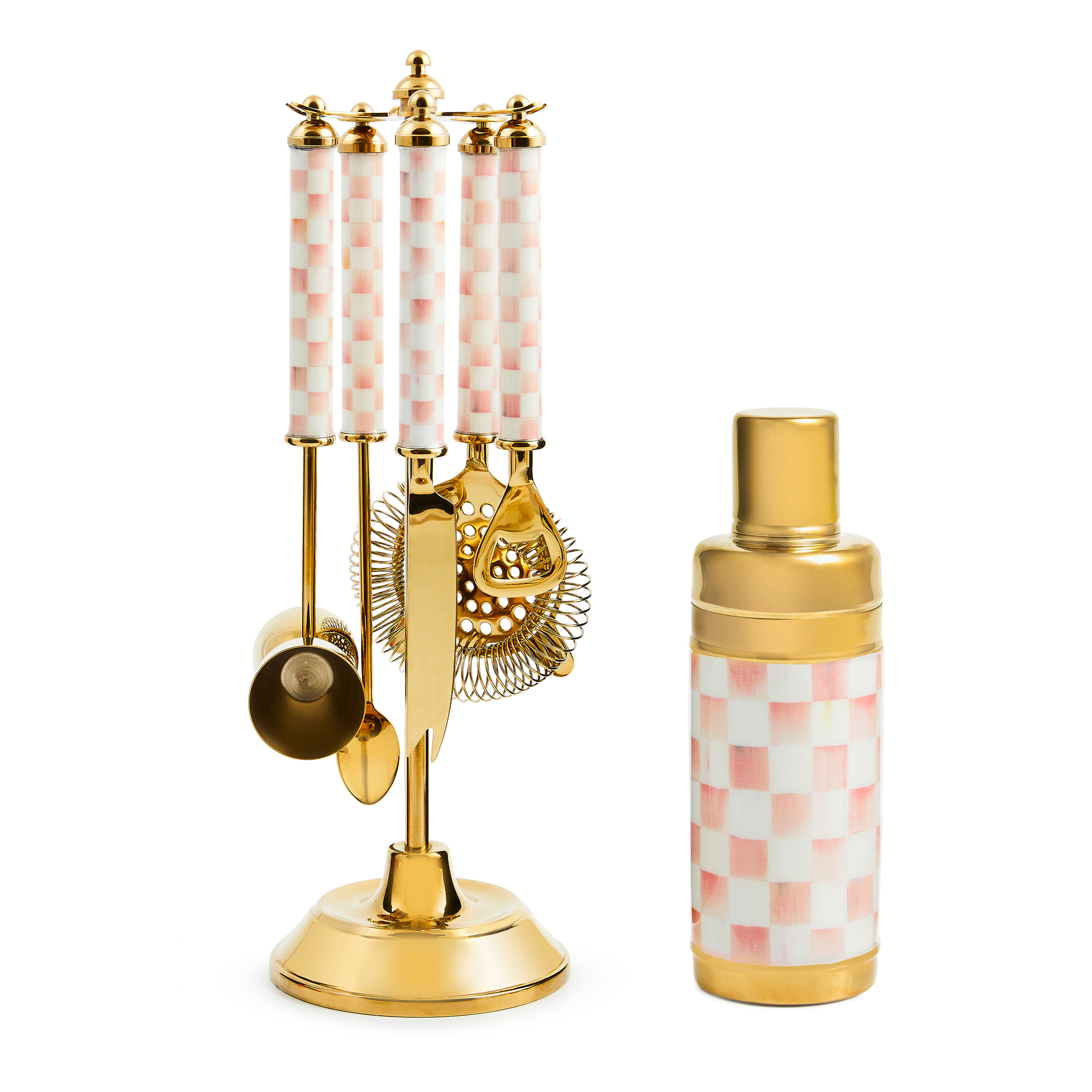 Rosy Check 3260 Gold Cocktail Set