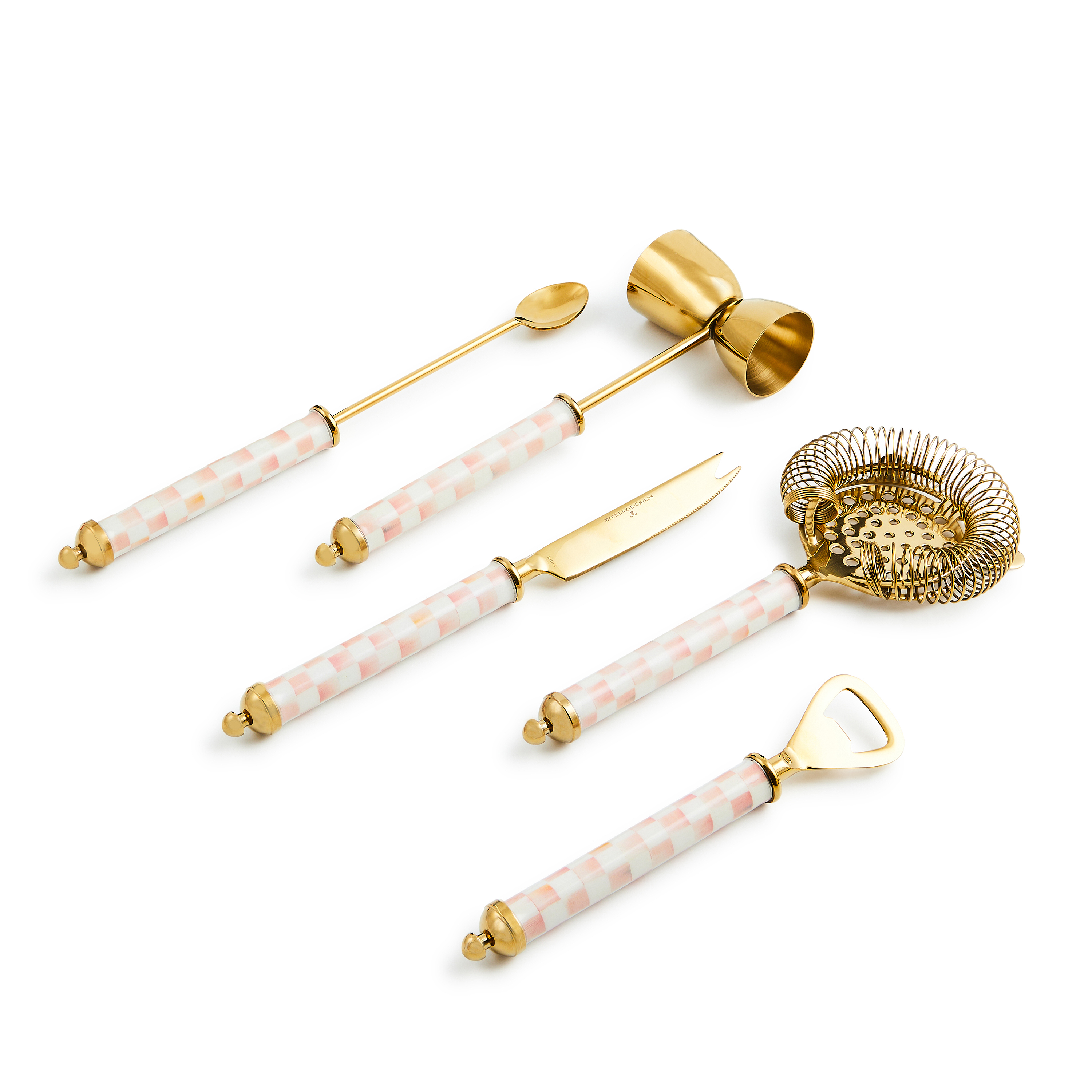 Rosy Check 3260 Gold Cocktail Set
