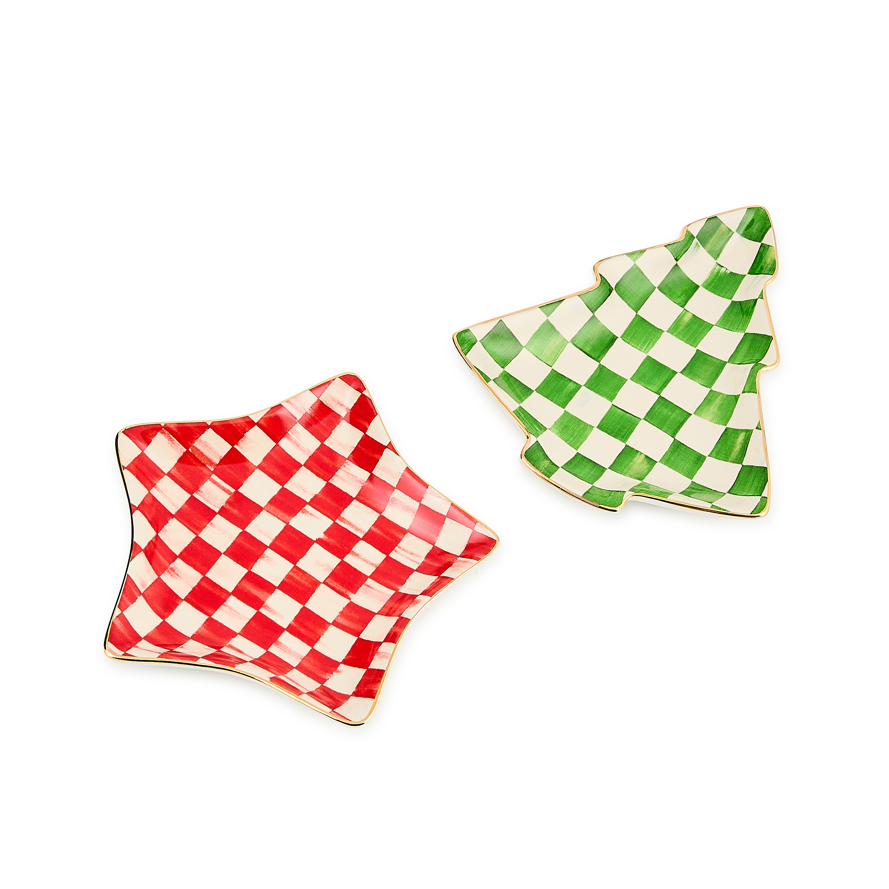 Check It Out Star & Tree Trinket Trays, Set of 2