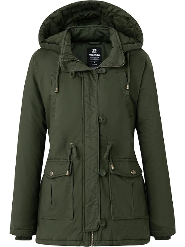 Women's Winter Coat With Detachable Hood Cotton Padded Parka City III