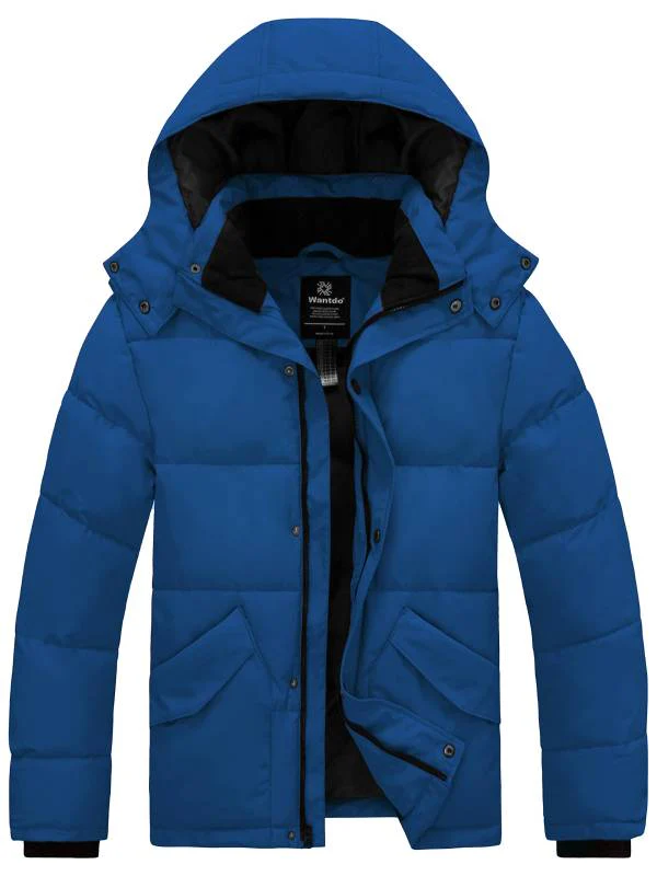 Men's Hooded Winter Coat Puffer Jacket Thicken Bubble Parka Coat Recycled Polyester Fabric