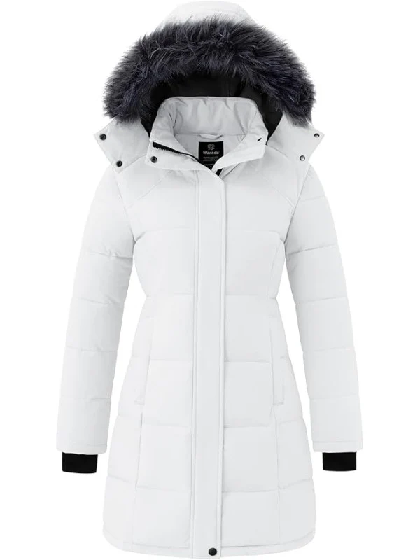 Women's Waterproof Winter Coat Warm Long Puffer Jackets with Faux Fur Hood Thicken Parka
