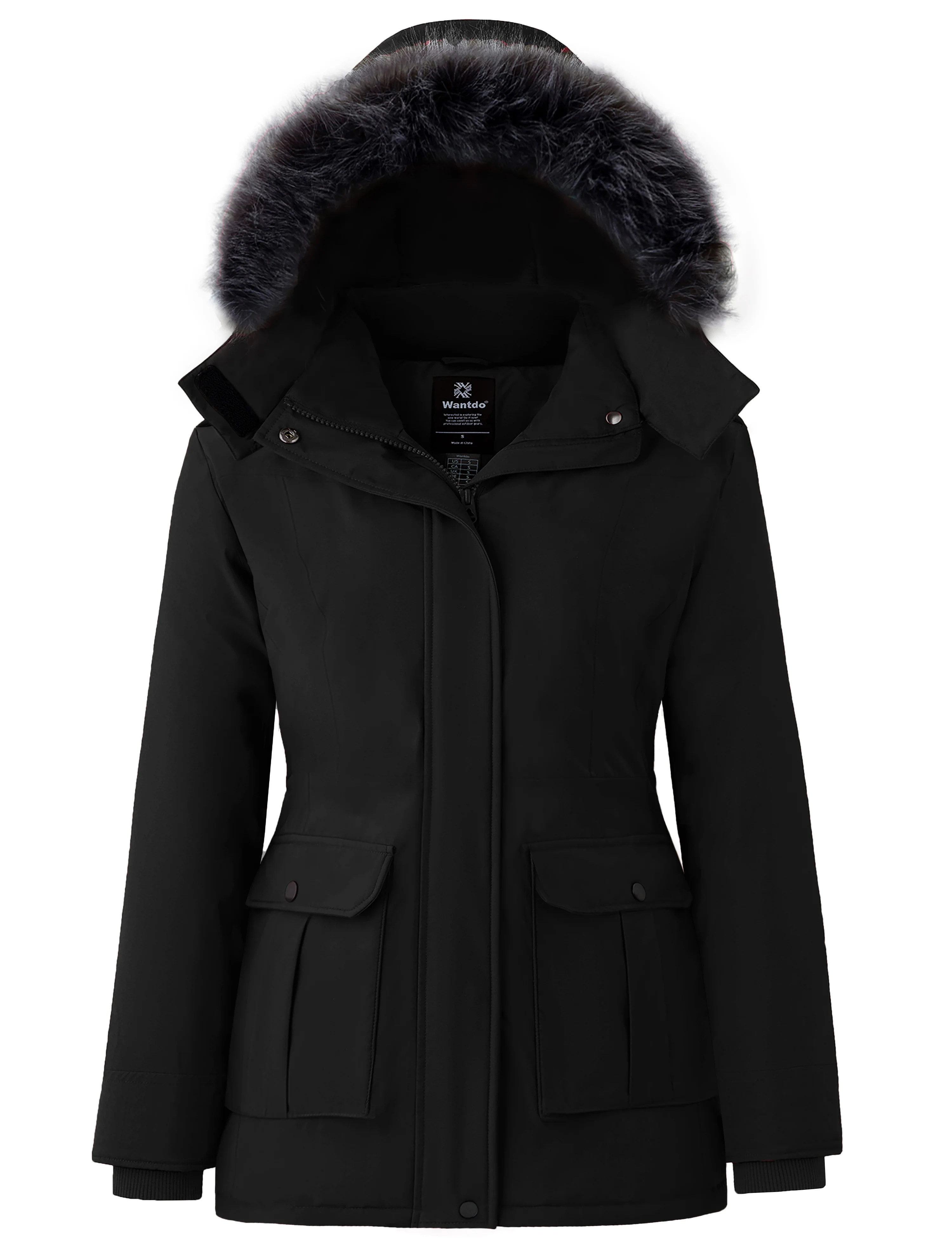 wantdo Women's Winter Coats Warm Thicken Puffer Parka Jacket with Hood