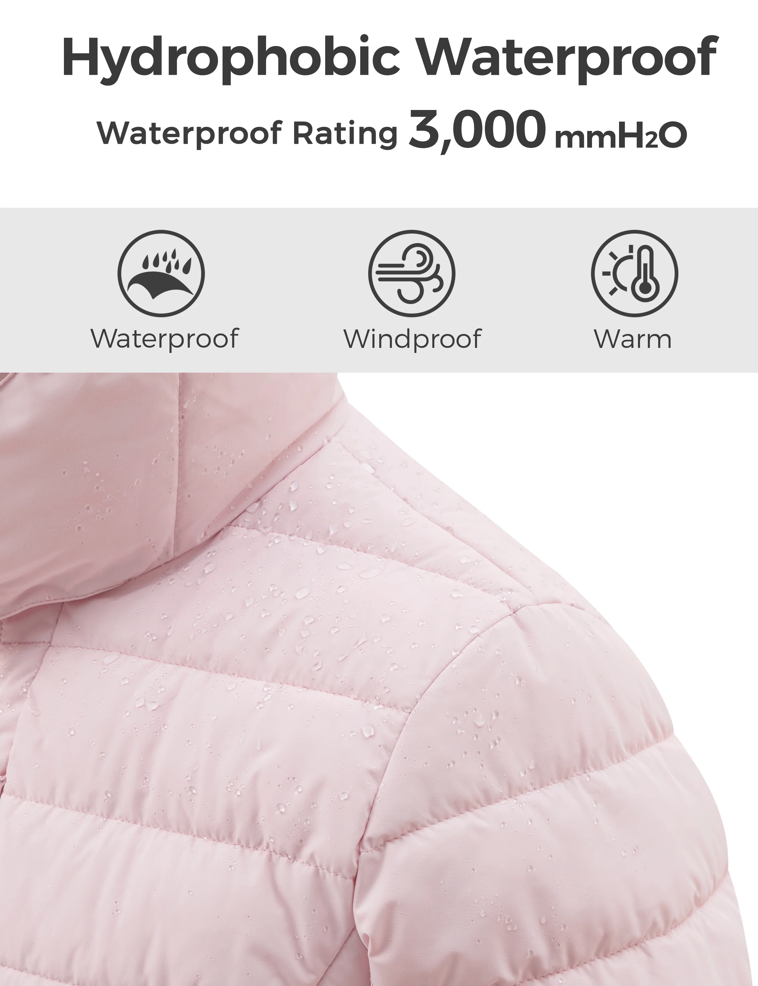 Women's Lightweight Warm Winter Coat Full-Zip Puffer Jacket with Hood