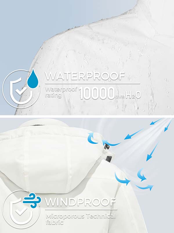 Skieer Men's Ski Jacket Mountain Waterproof Winter Rain Jacket Warm Fleece Snow Coat