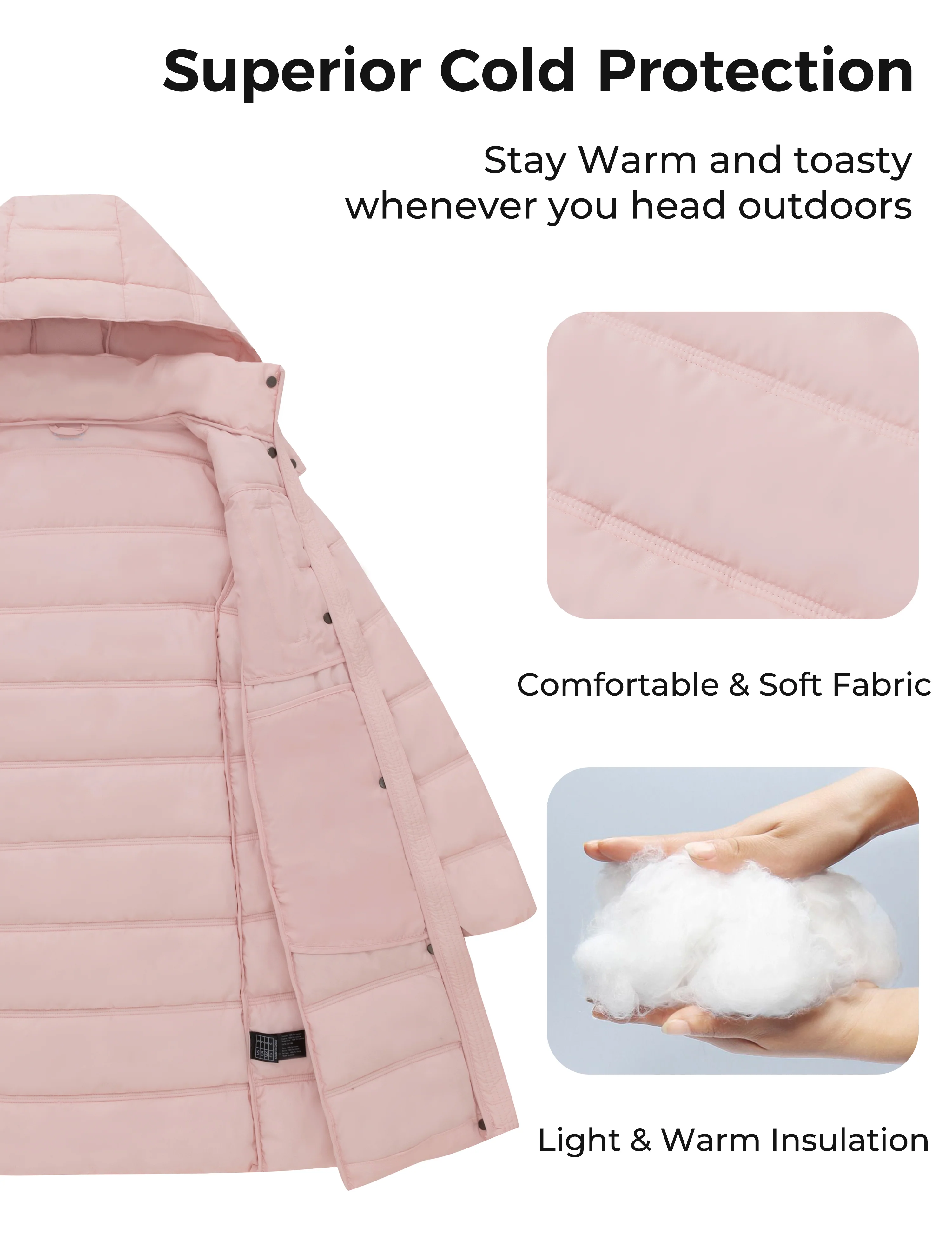 Wantdo Women's Lightweight Winter Coat Long Puffer Jacket