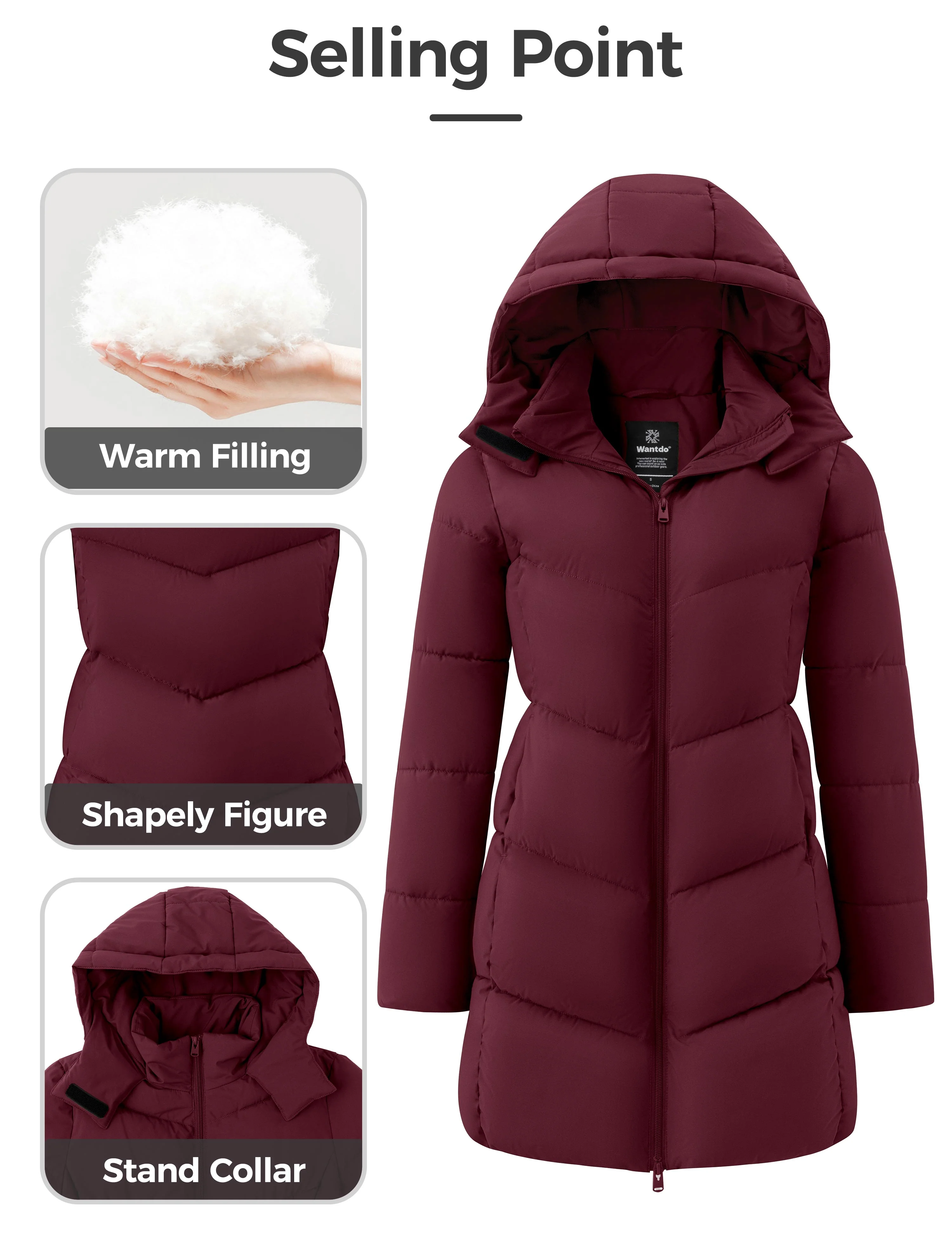 Wantdo Women's Warm Winter Coat Thicken Puffer Jacket