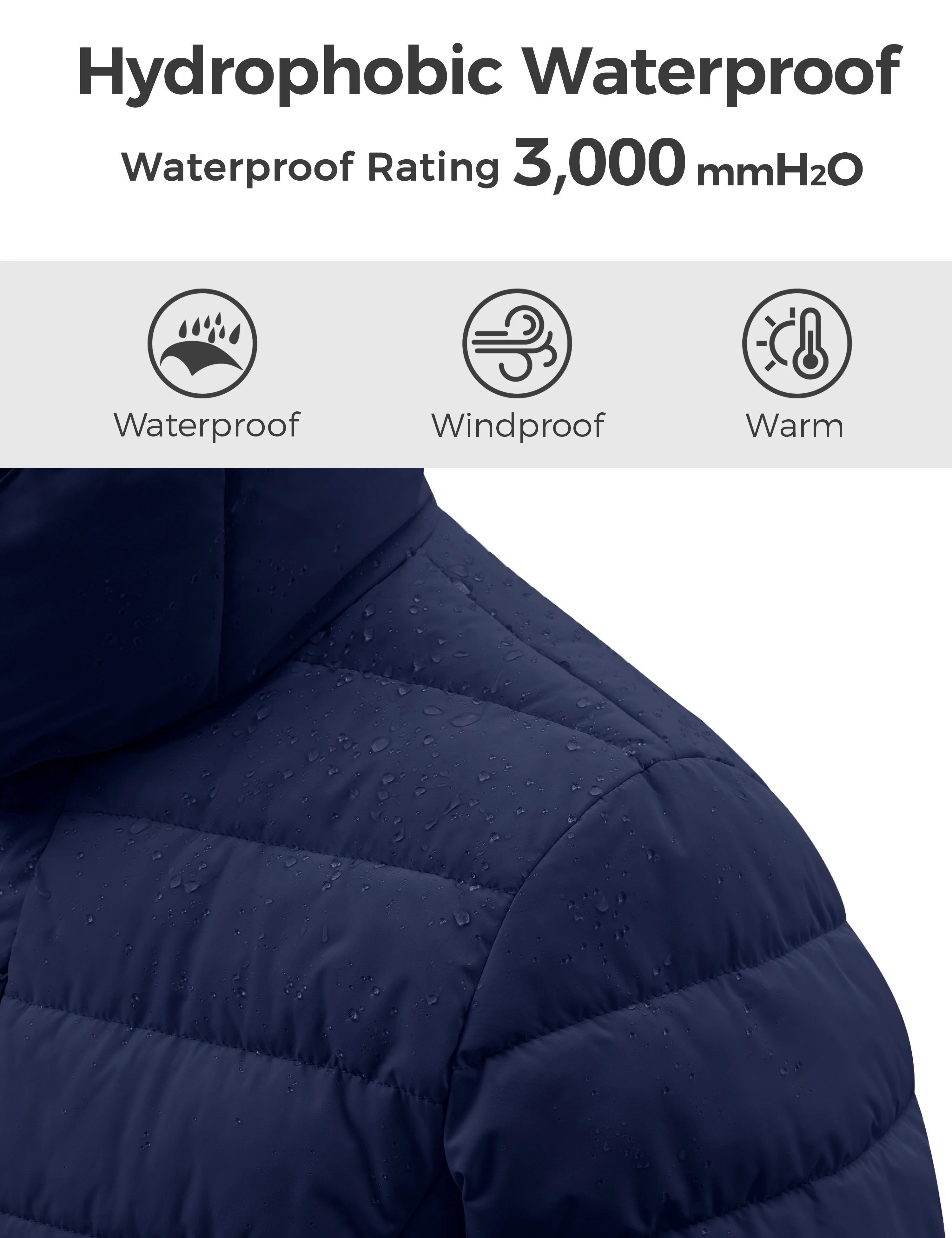 Women's Lightweight Warm Winter Coat Full-Zip Puffer Jacket with Hood