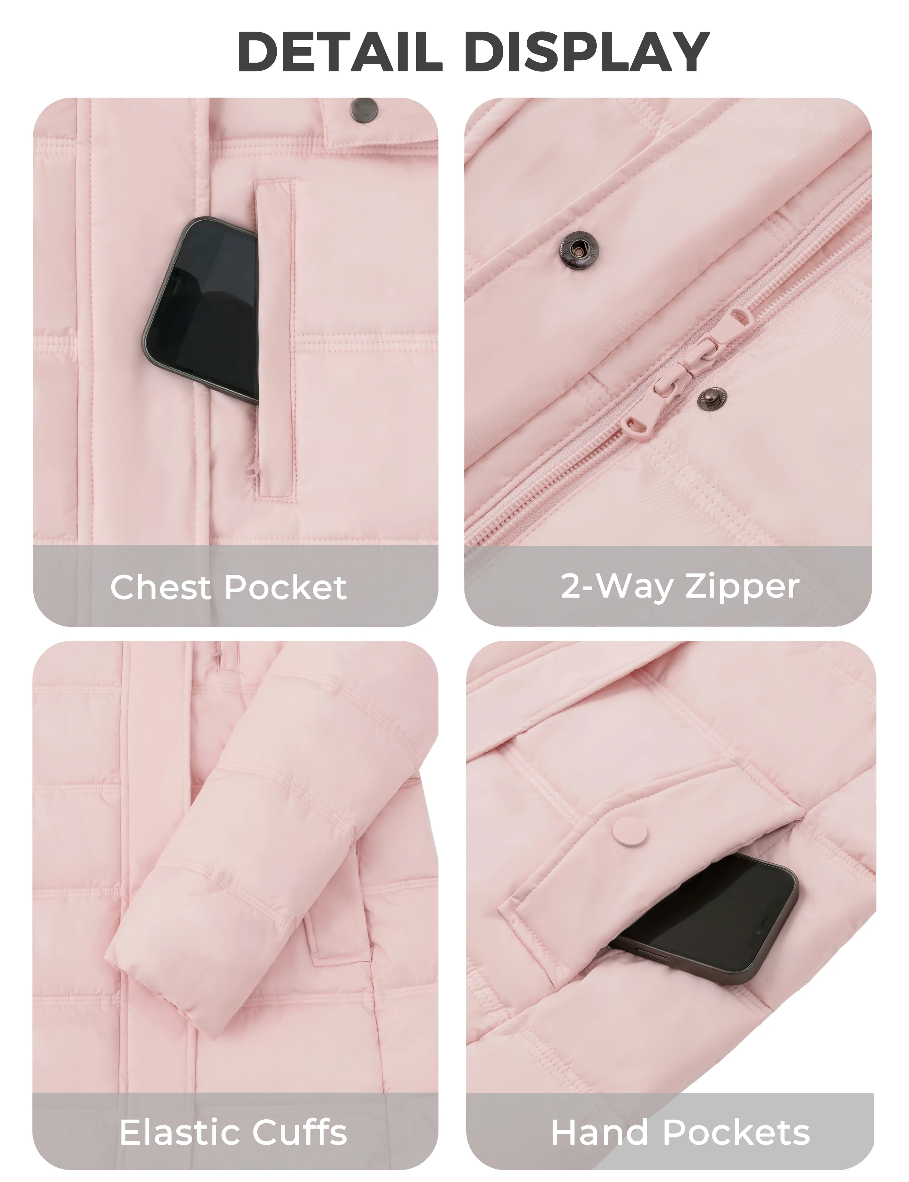 Wantdo Women's Lightweight Winter Coat Long Puffer Jacket