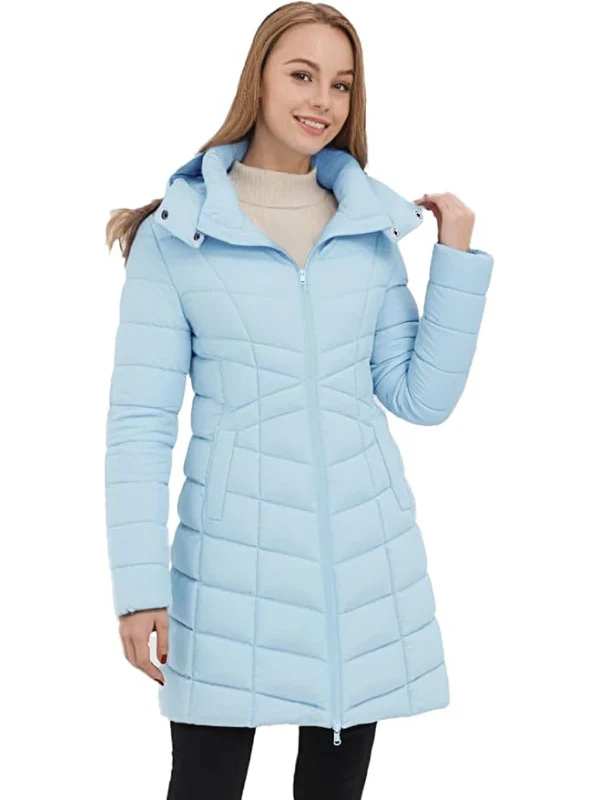 Women's Puffer Jacket Warm Padded Winter Coat Long Quilted Jacket