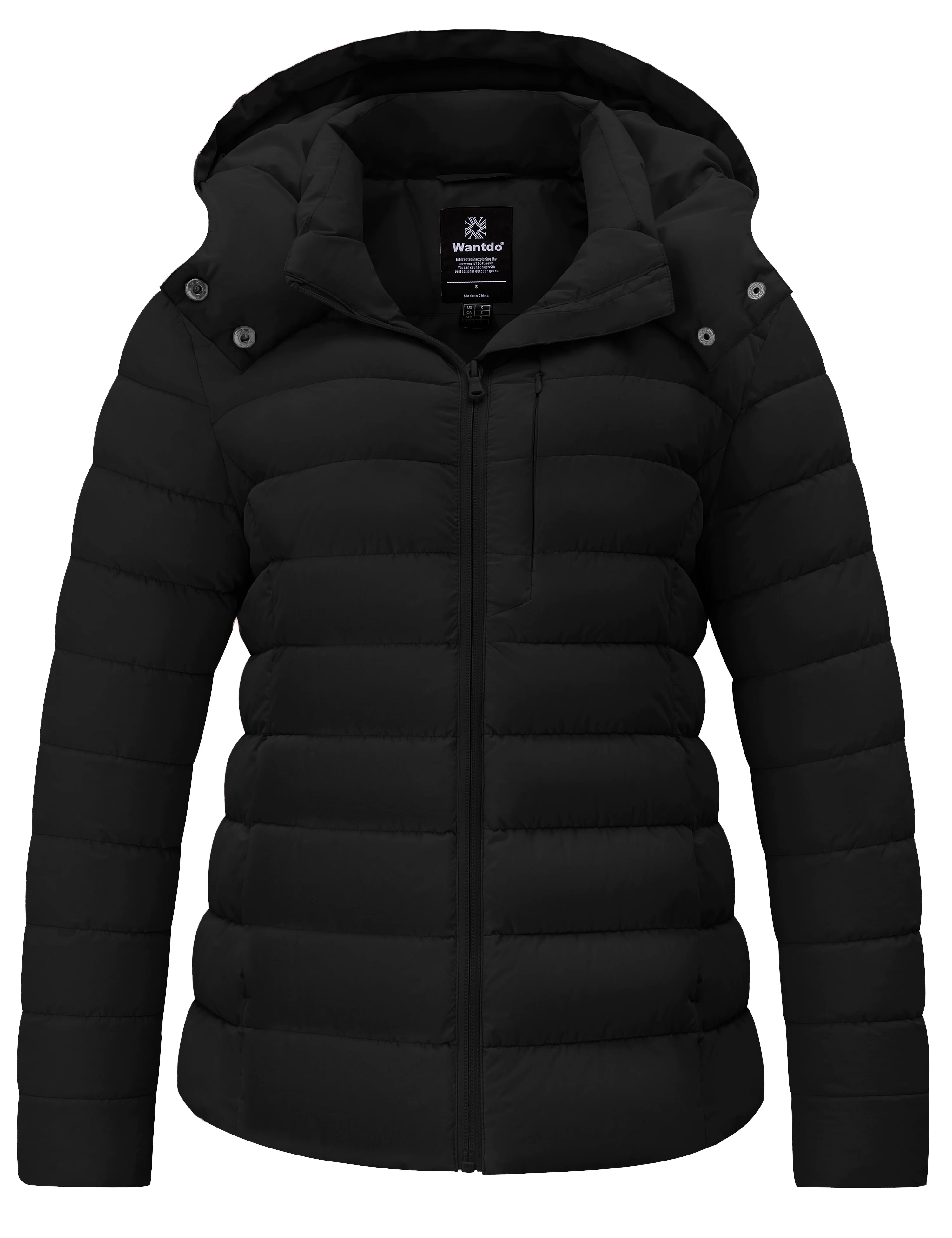Women's Lightweight Warm Winter Coat Full-Zip Puffer Jacket with Hood