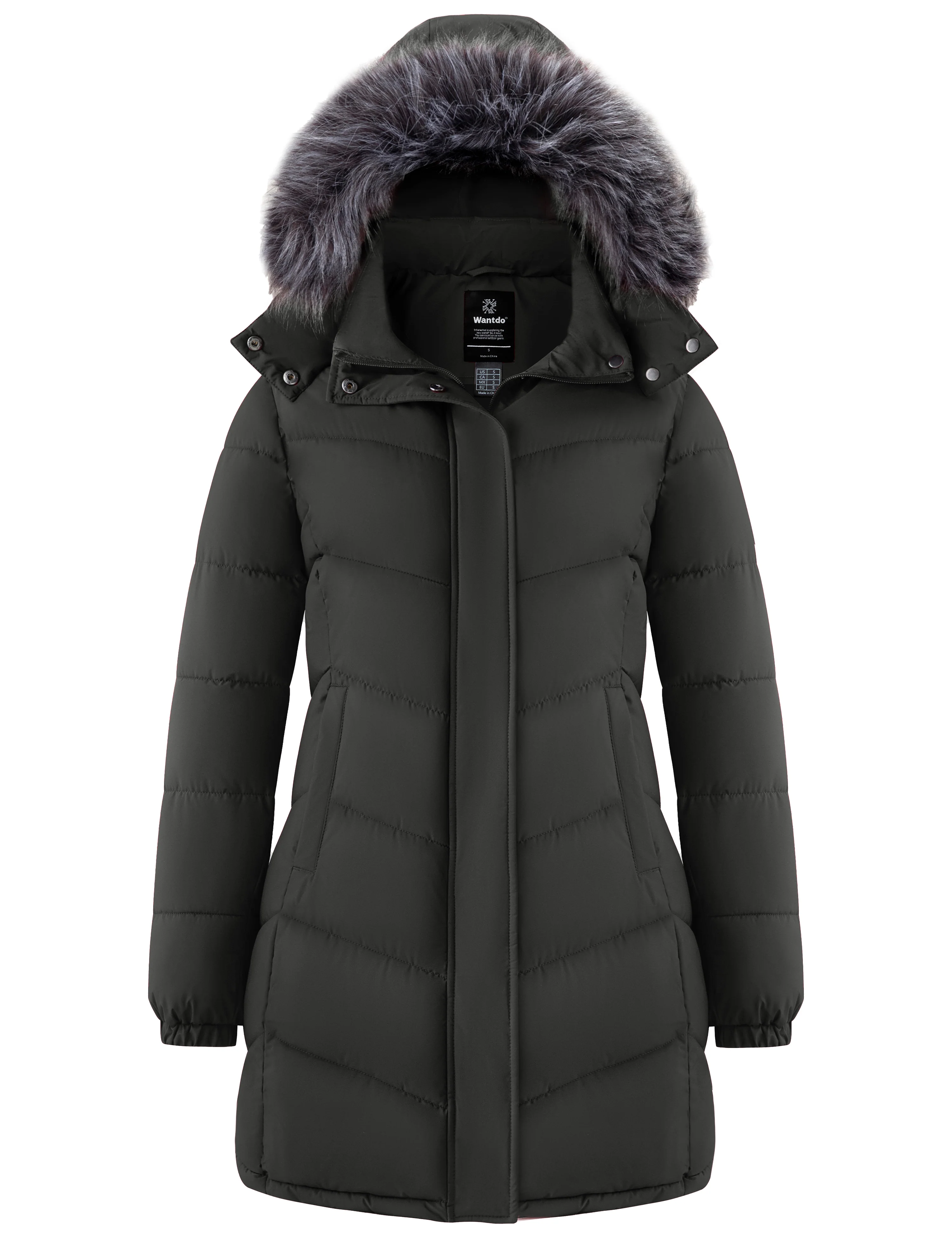 Wantdo Women's Warm Winter Coat Long Puffer Jacket
