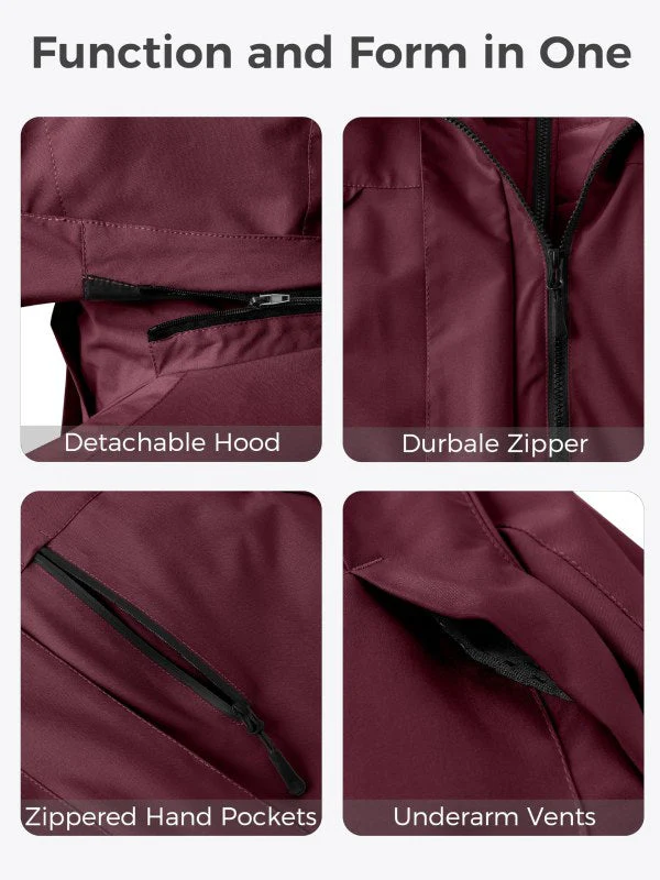 Women's 3 in 1 Plus Size WinterWaterproof Ski Jacket JacketC77