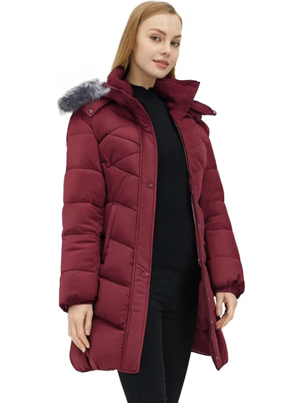 Women's Long Winter Coat Waterproof Warm Quilted Puffer Jacket