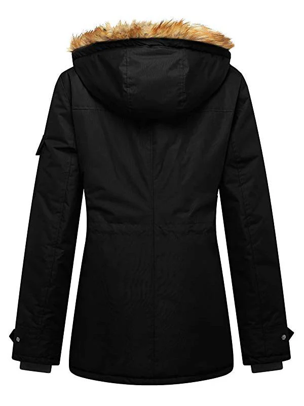 Women's Warm Winter Parka Coat with Removable Faux Fur Hood