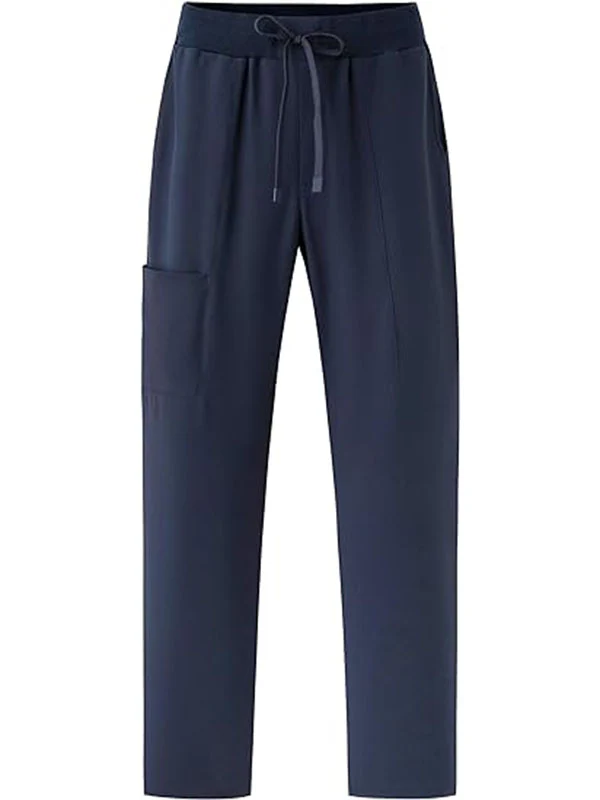 Scrub Pants for Men, Medical Workwear with 5 Pockets, Straight Leg Fit, Elastic Waistband Drawstring Men's Scrubs