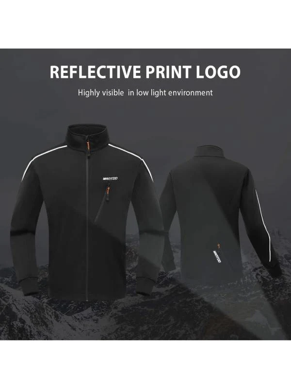 Men's Waterproof Fleece Jacket Running Jacket Windproof Warm Coat