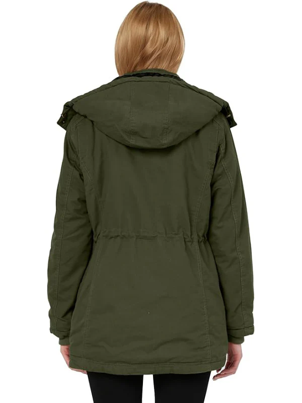 Women's Sherpa Lined Winter Coat Cotton Military Jacket City I