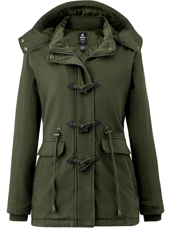 Women's Sherpa Lined Winter Coat Cotton Military Jacket City I