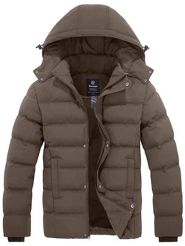 Men's Warm Puffer Jacket Winter Coat with Removable Hood Valley I